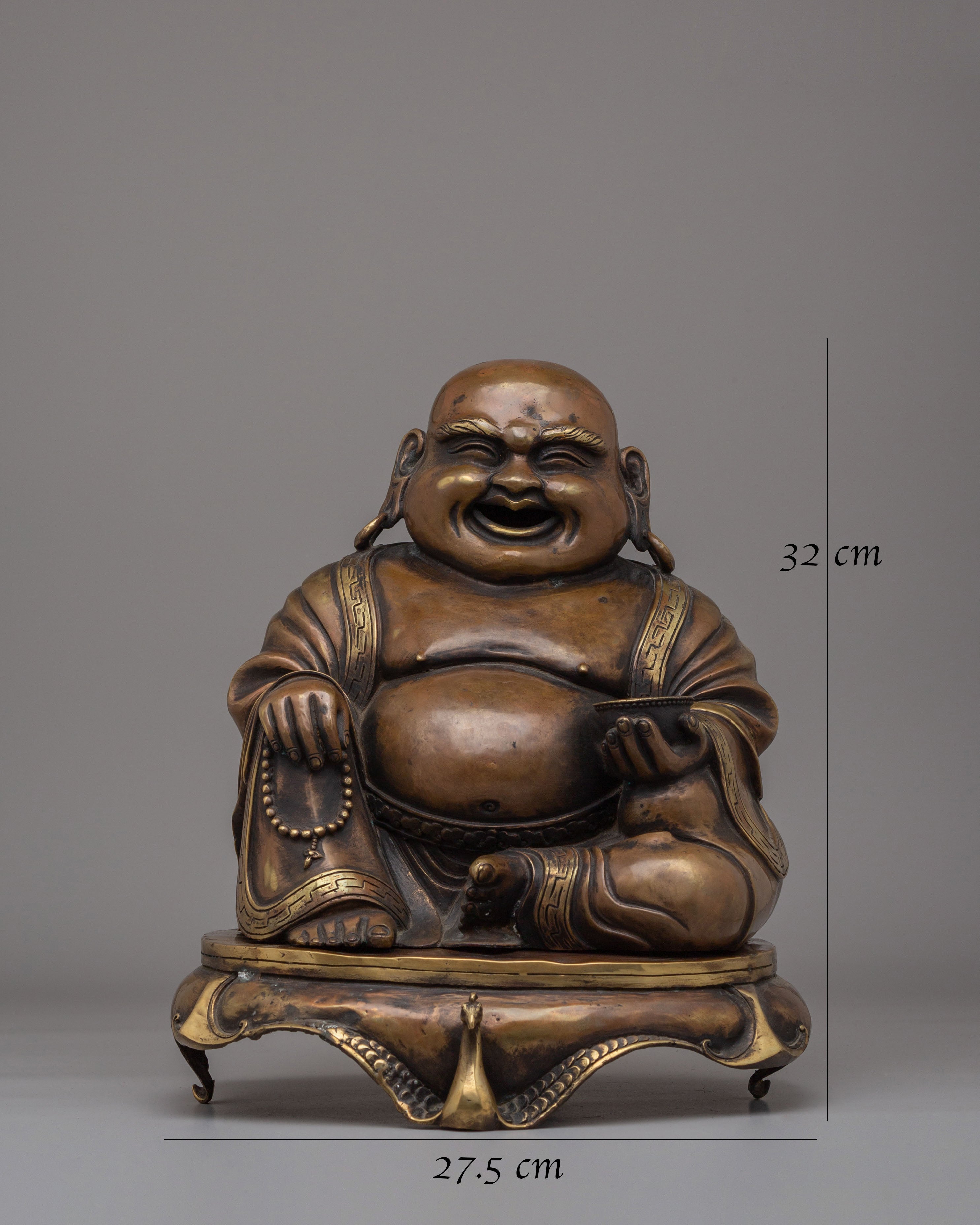 Handcrafted Laughing Buddha Incense Burner | Decorative Incense Burner for Meditation