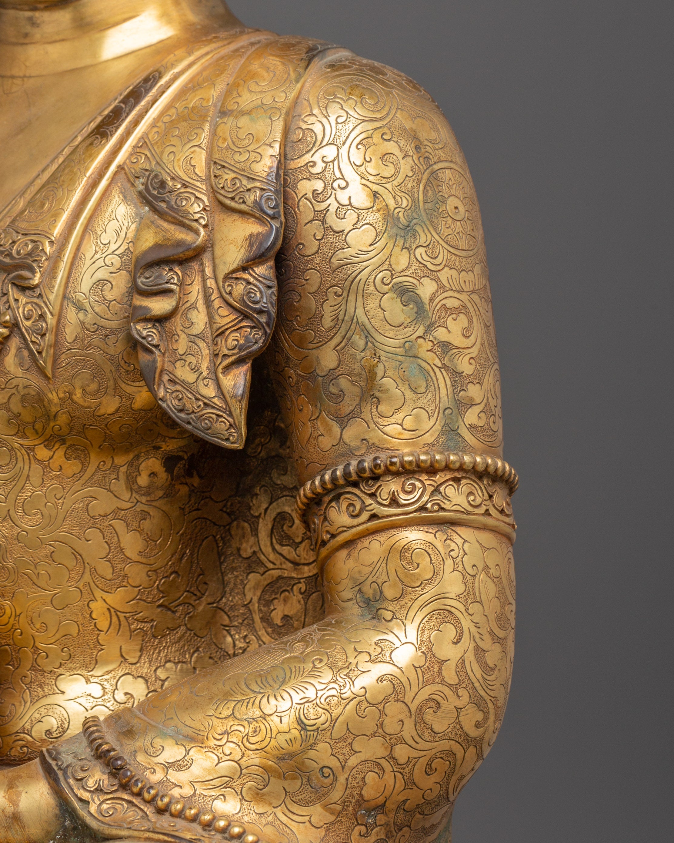 Copper Gold Plated Shakyamuni Buddha | Statue for Meditation, Spiritual Growth