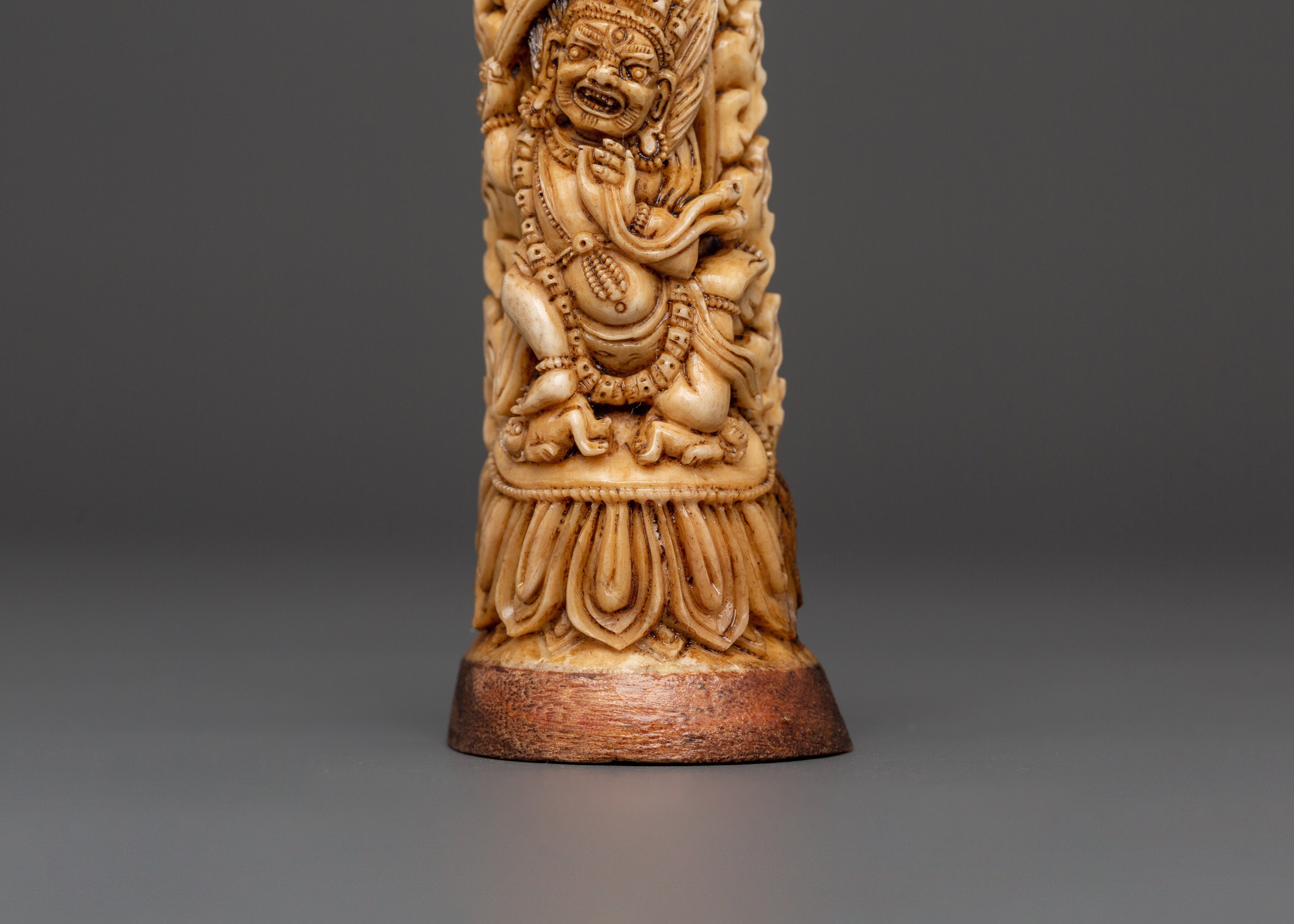 Mahakala Bone Carving Statue | Handcrafted Yak Bone Deity