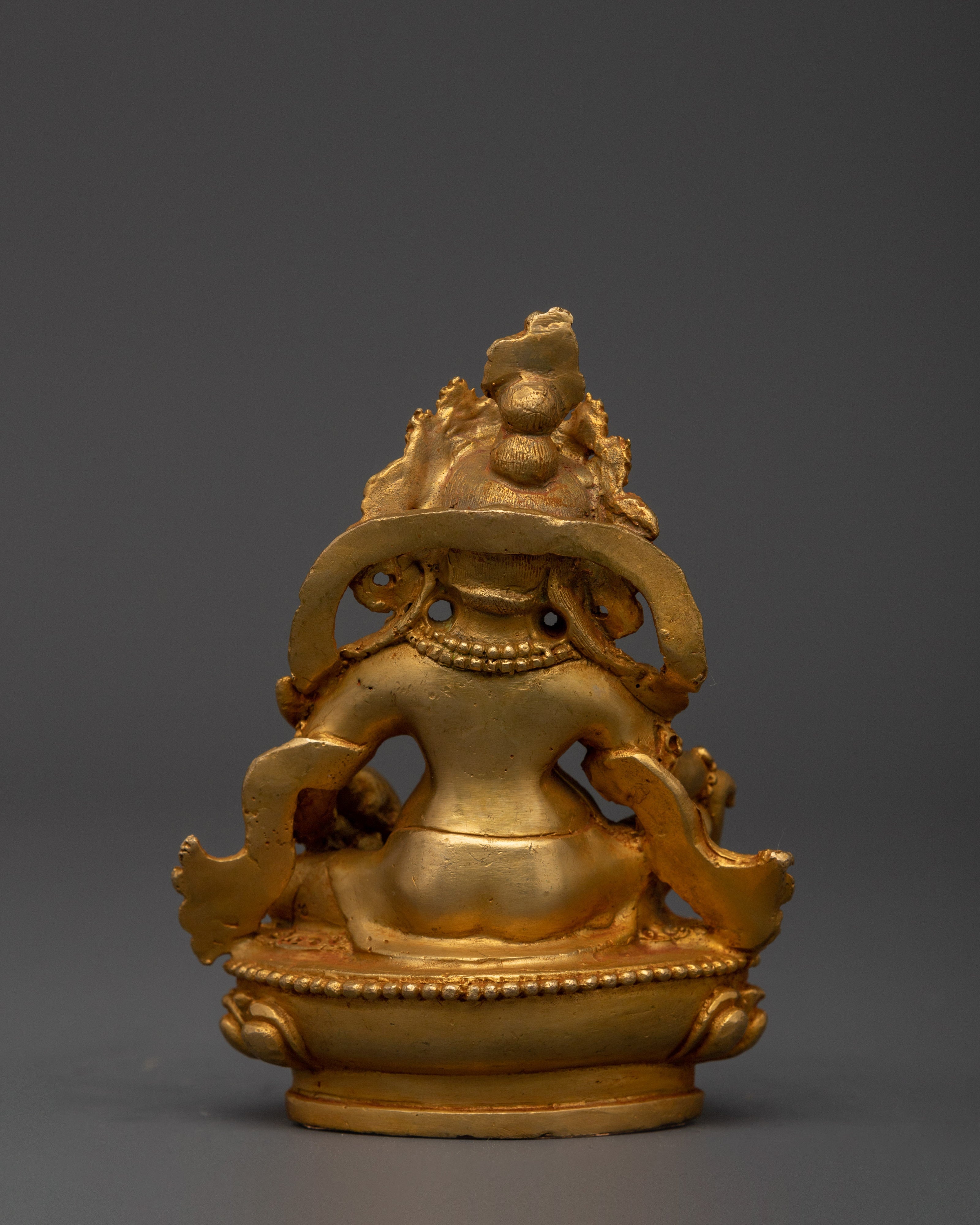 Gold Plated Dzambala Statue for Wealth & Prosperity | Tibetan God of Abundance