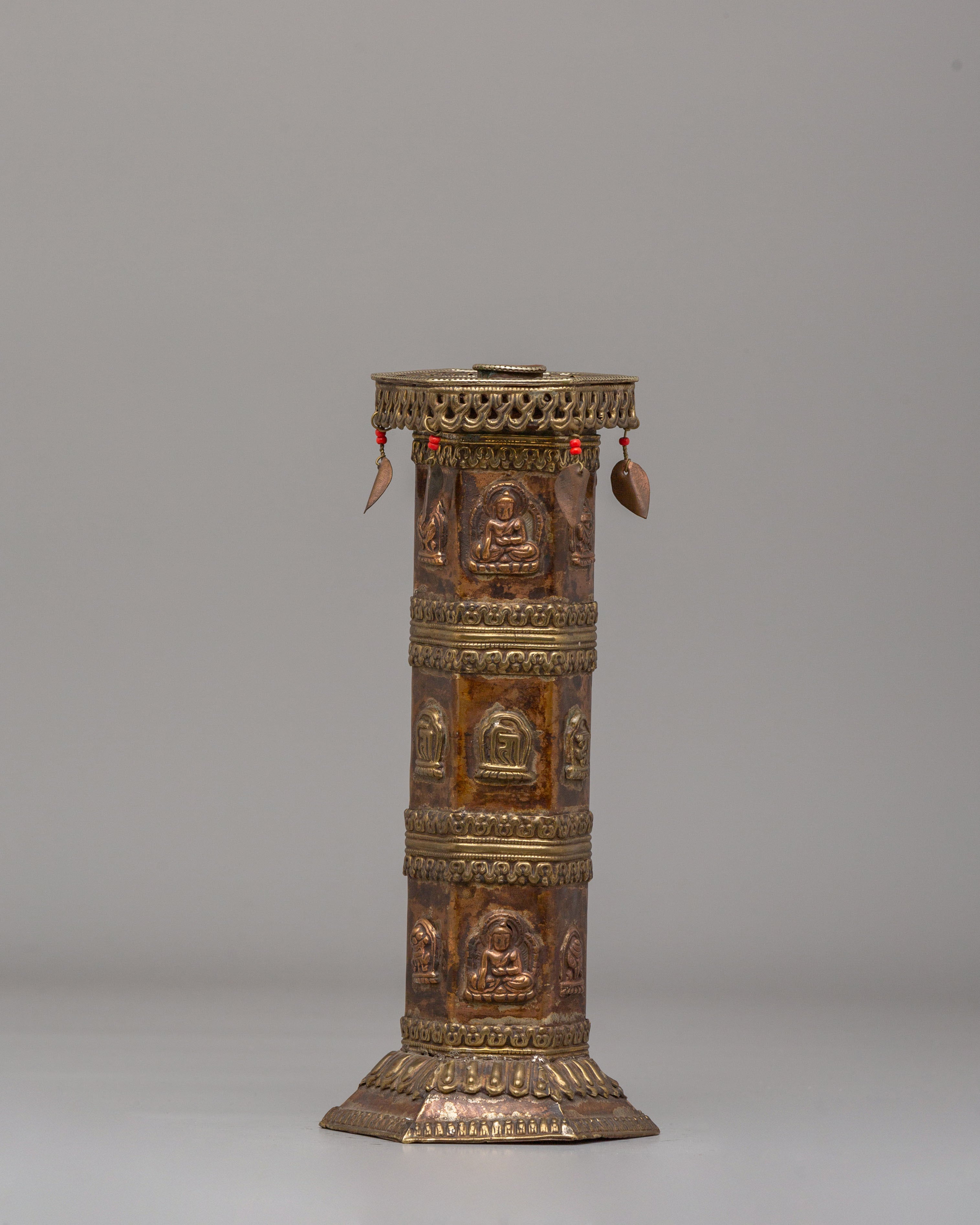 Himalayan Carved Incense Burner Pair | Ritual & Meditation Offering Vessels