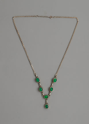 Sterling Silver Green Onyx Necklace | Timeless Handcrafted Elegance