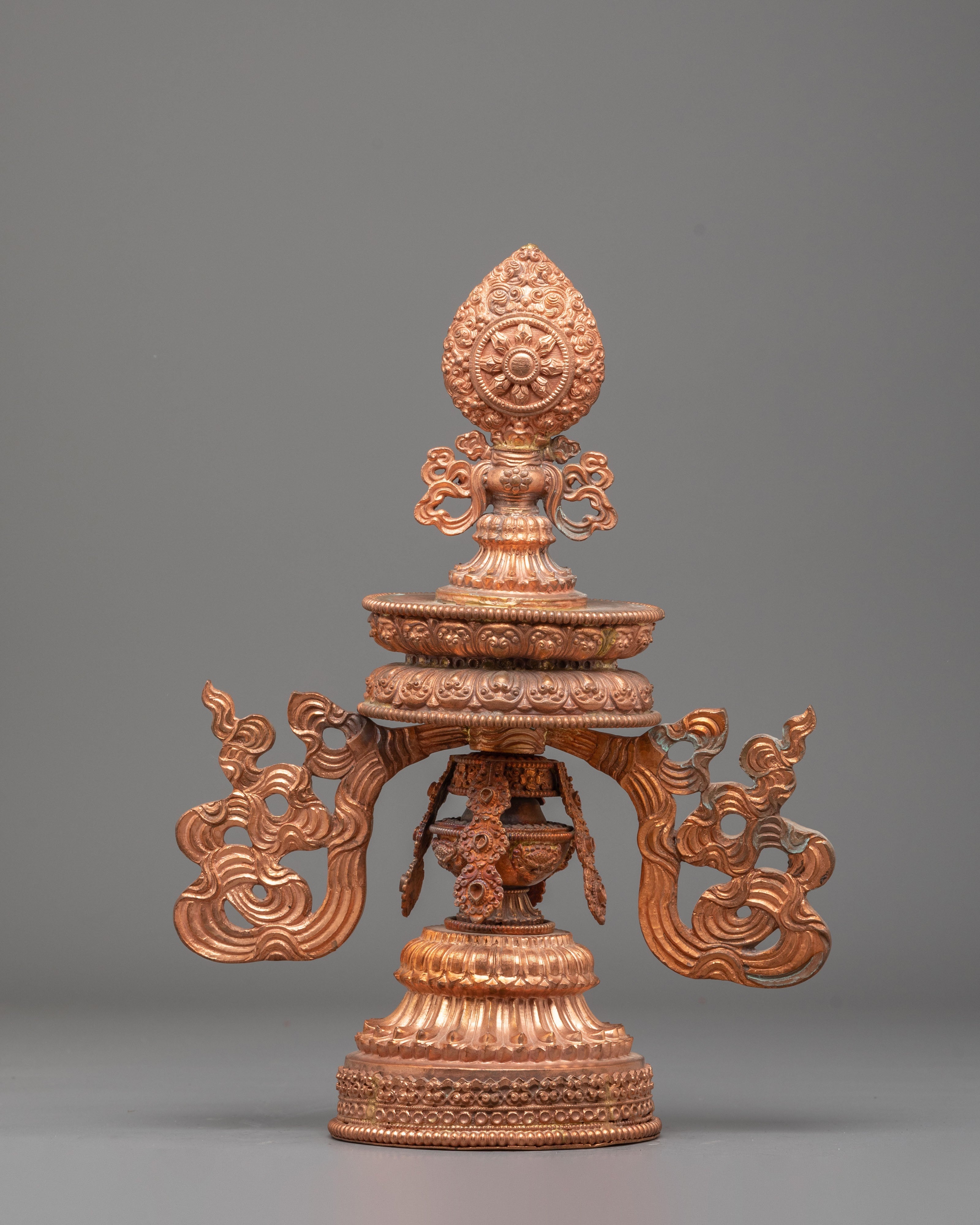 Sacred Buddhist Raja Rani Decorative Set | Copper Royal Figurine Collection