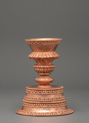 Copper Butter Lamp for Dharma | Sacred Buddhist Offering