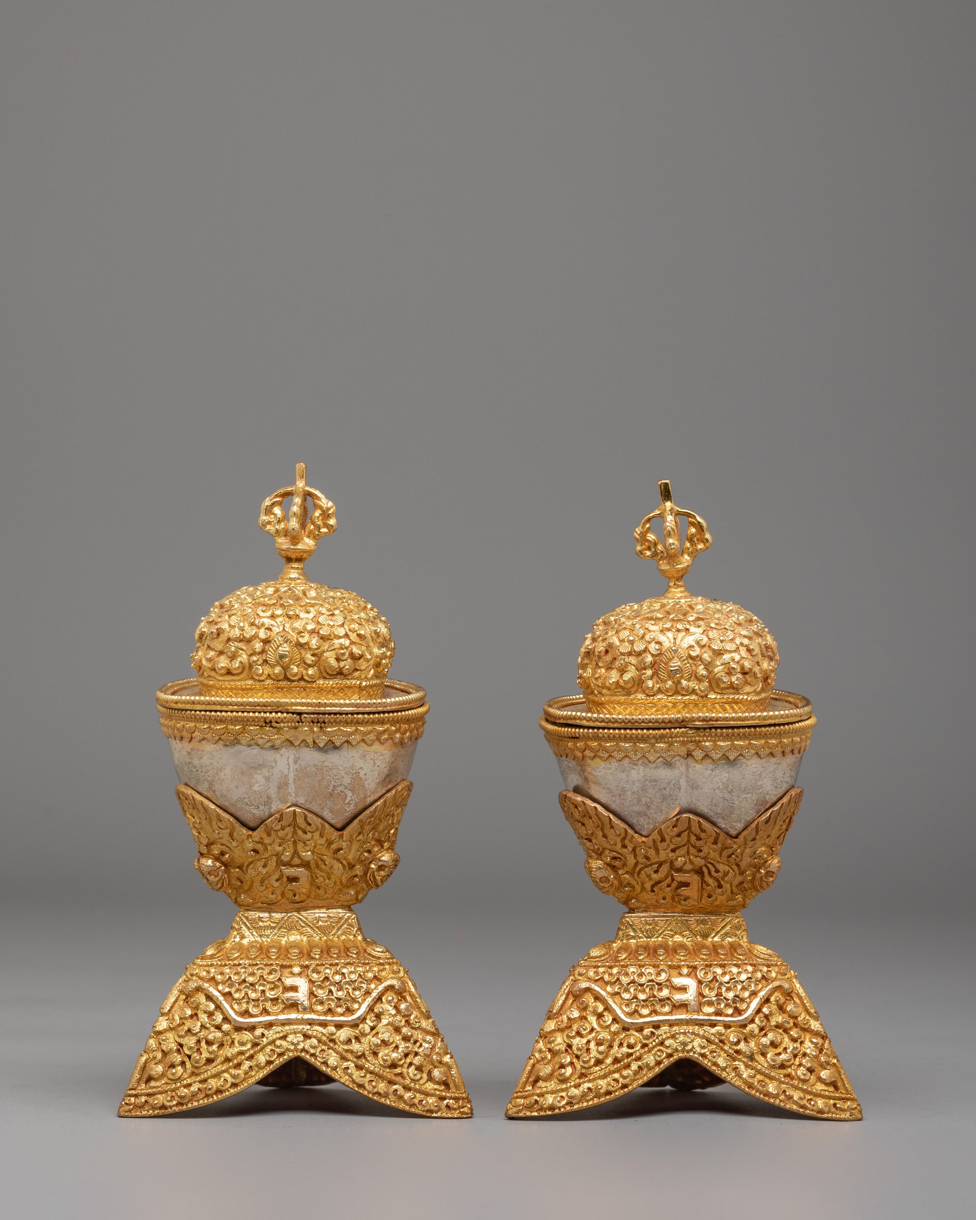 Kapala Ritual Skull Cup Set | Handcrafted Buddhist Kapala