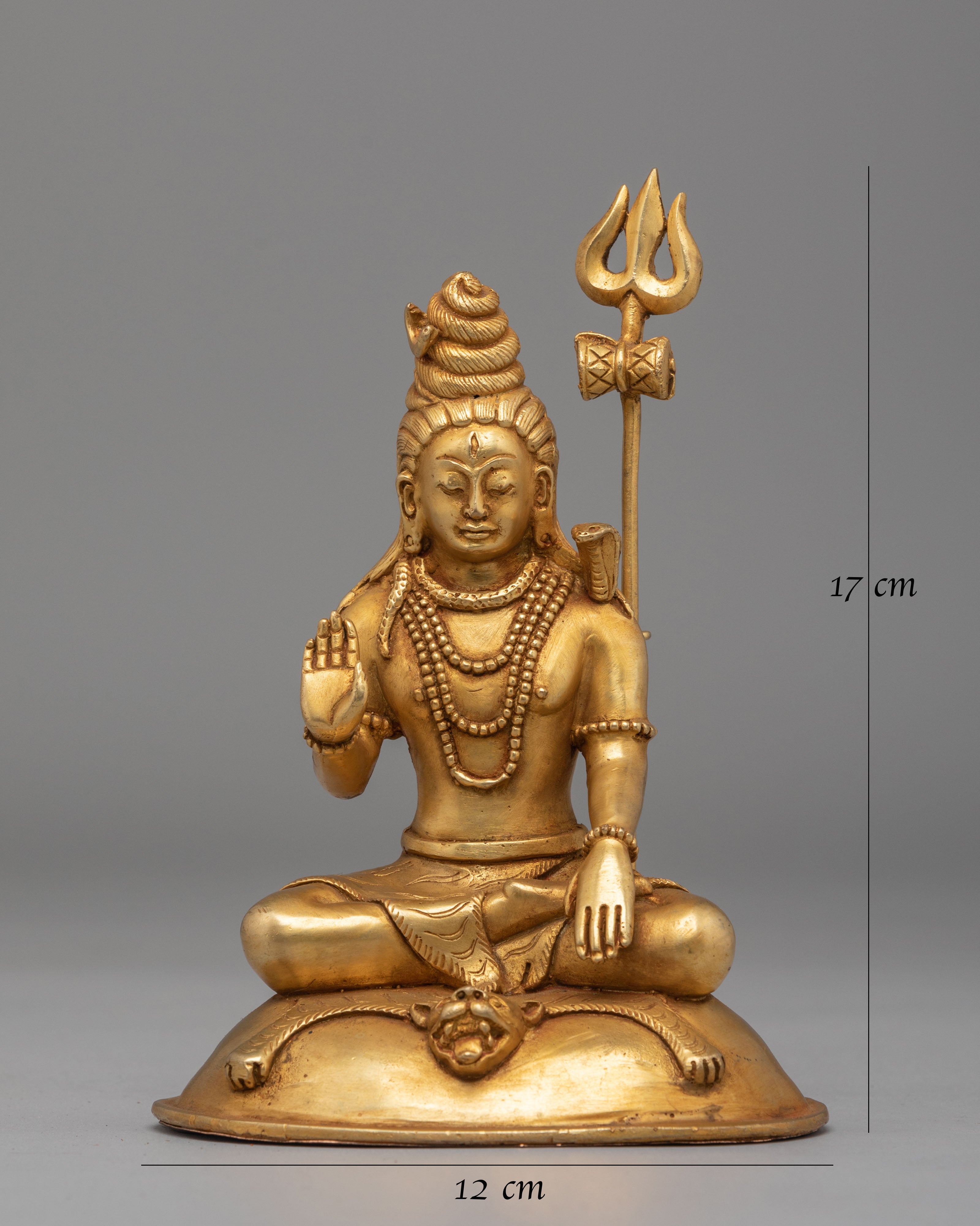 Protector Deity Shiva Statue | Copper Hindu Mahadev Sculpture