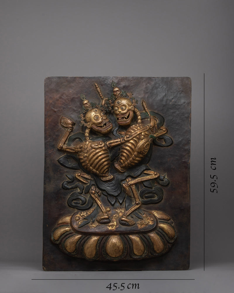 Tibetan Citipati Wall Hanging | Sacred Decor Shrine of Impermanence and Spiritual Protection