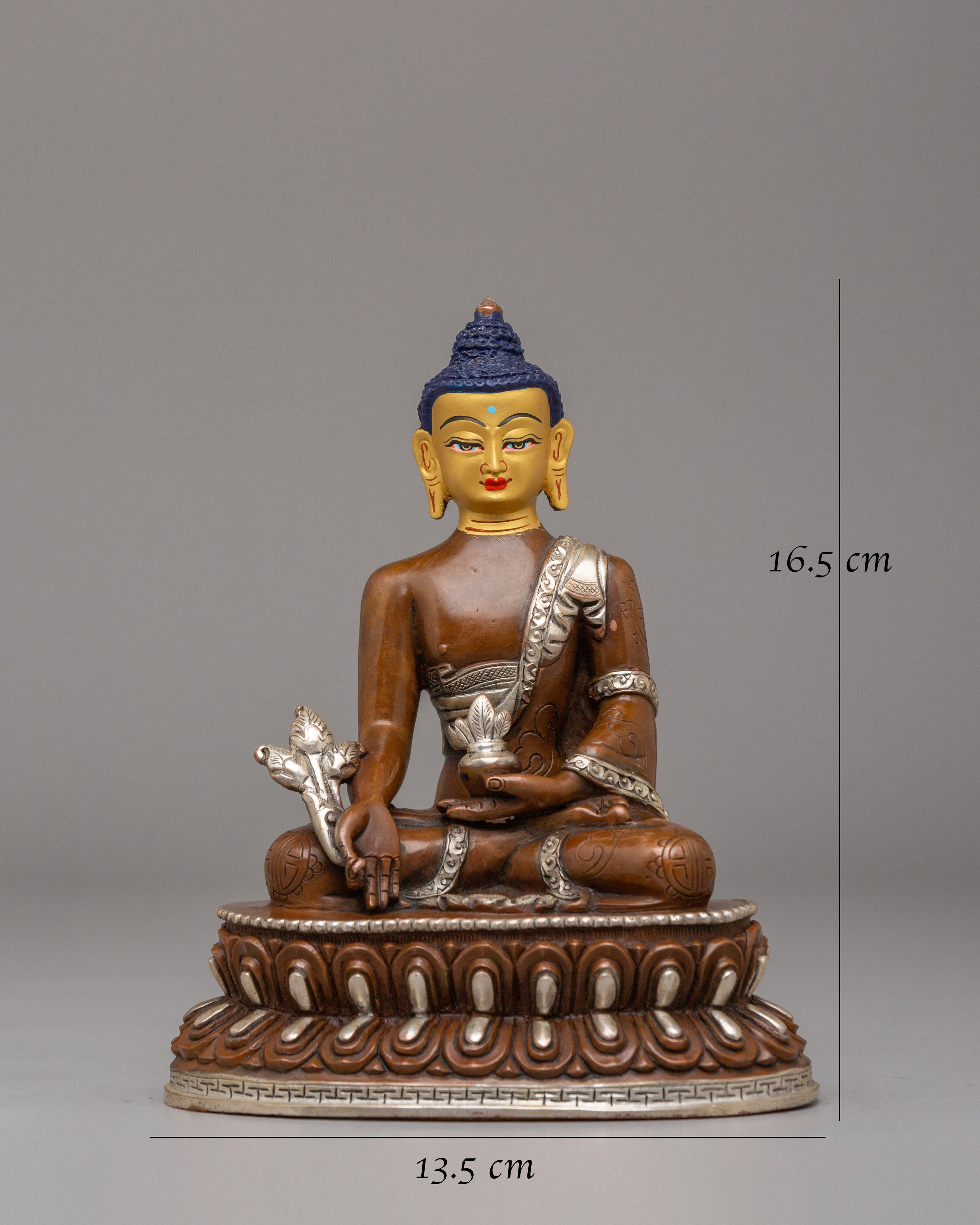 Spiritual Tibetan Medicine Buddha Statue | Handcrafted Healing Deity Sculpture