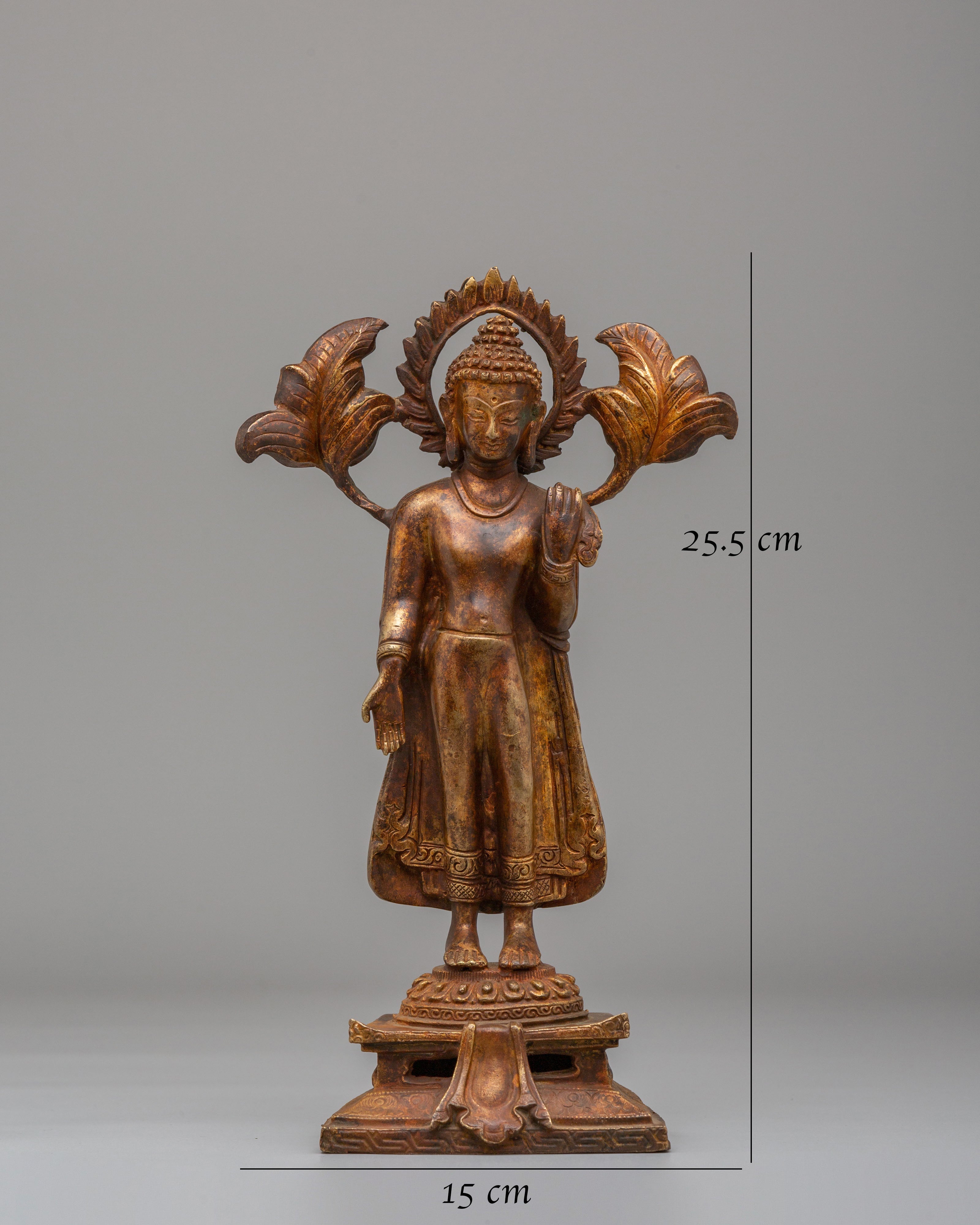 Tibetan Altar Dipankara Buddha Statue | Handcrafted Copper Art