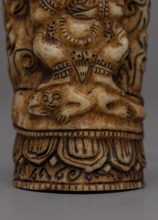 Mahakala Bone Stamp | Handcrafted from Ethically Sourced Buffalo Bone
