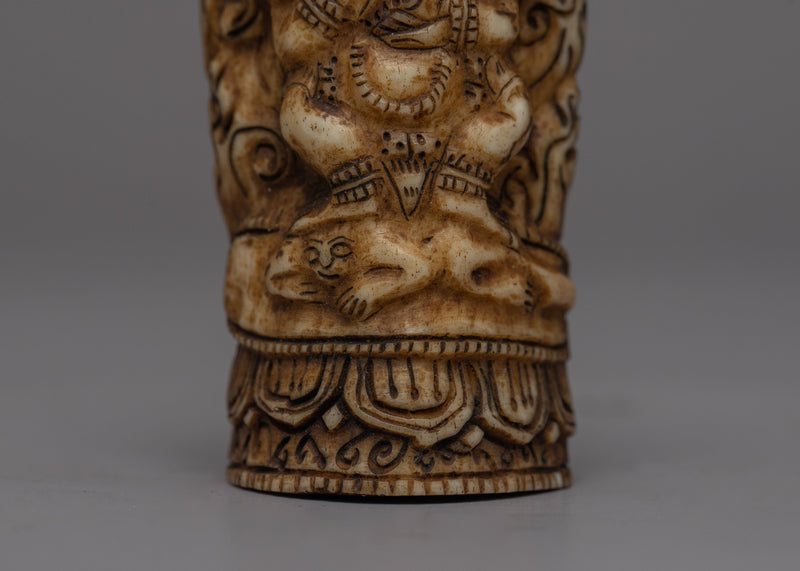 Mahakala Bone Stamp | Handcrafted from Ethically Sourced Buffalo Bone