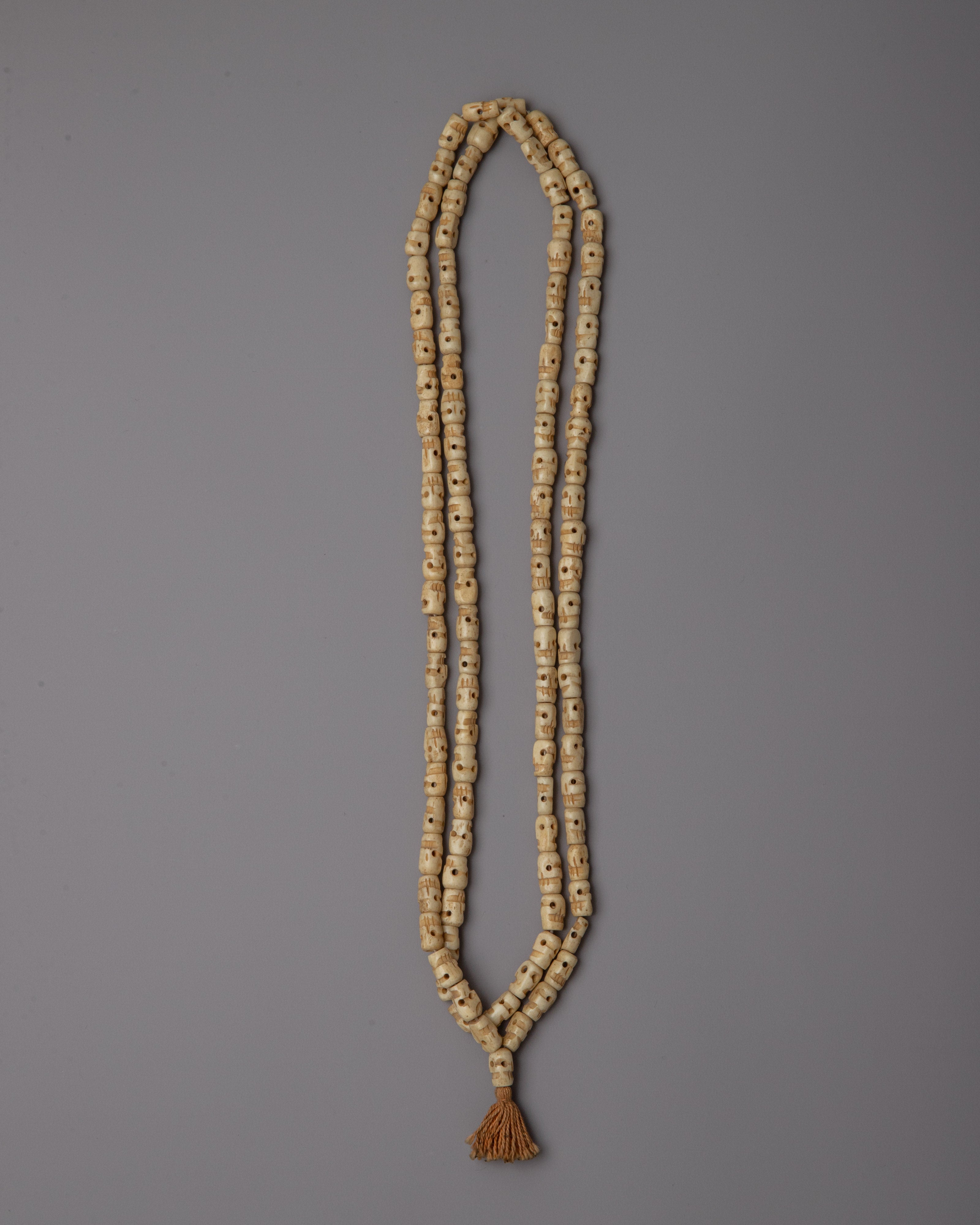 Bone Skull Mala Beads | Buffalo Bone Beads for Meditation