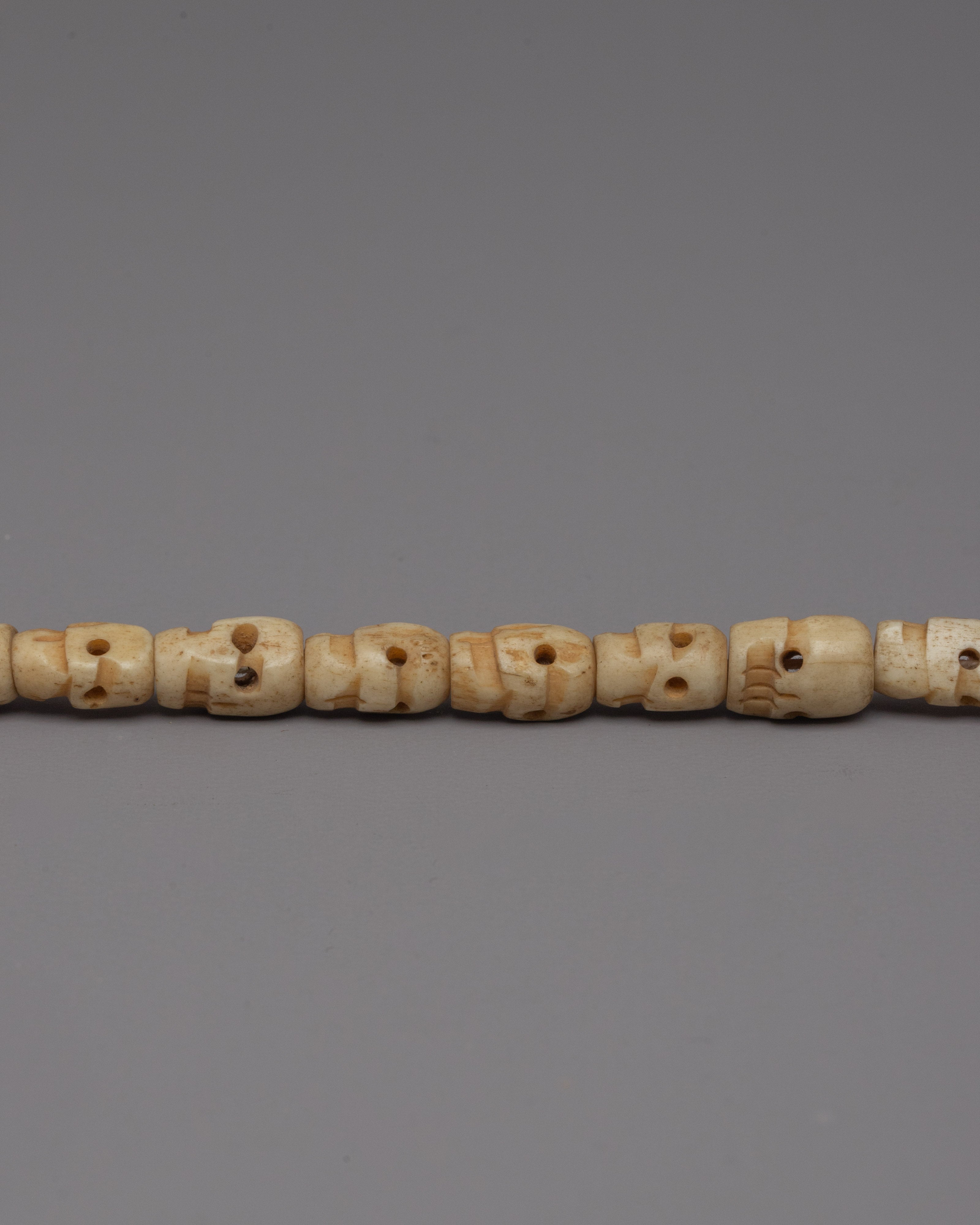 Bone Skull Mala Beads | Buffalo Bone Beads for Meditation