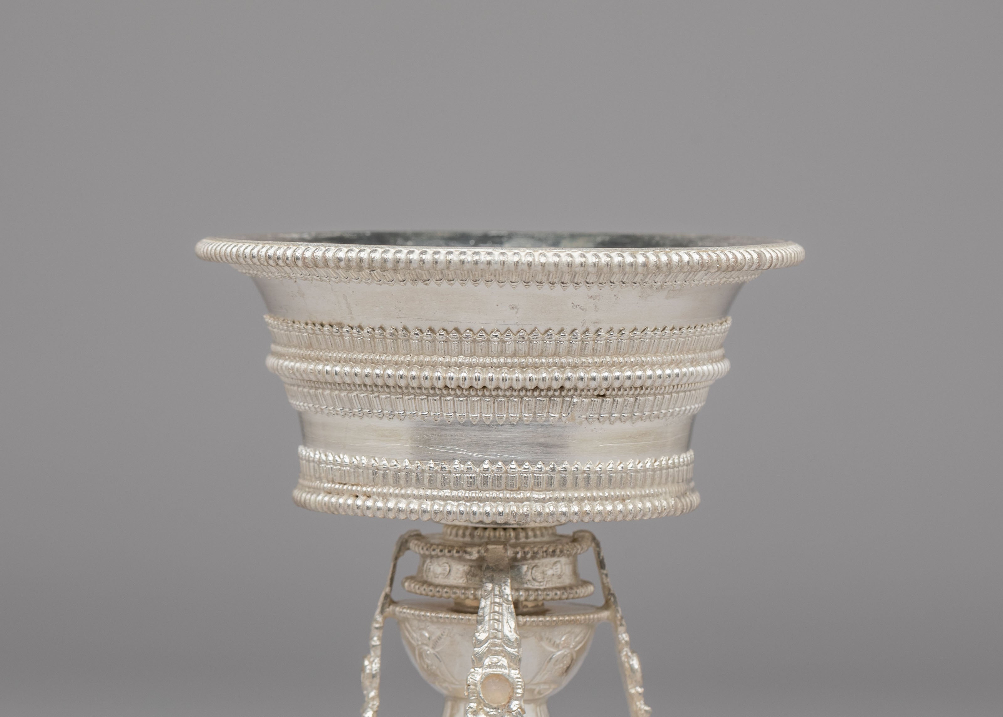 Himalayan Altar Butter Lamp Set | Silver Plated Buddhist Lamps