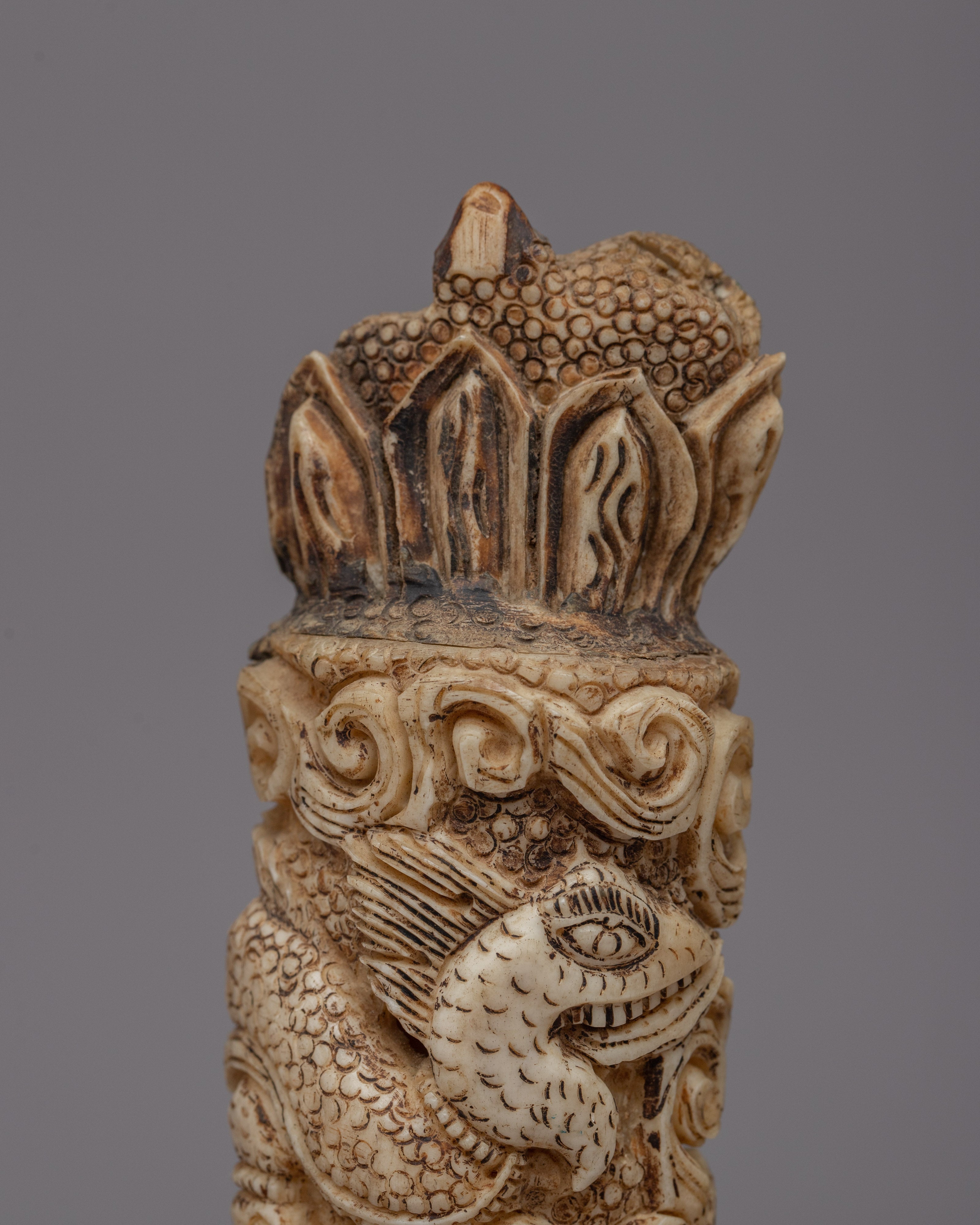 Elegant Bone Stamp | Handcrafted Ethically Sourced Buffalo Bone Artifact