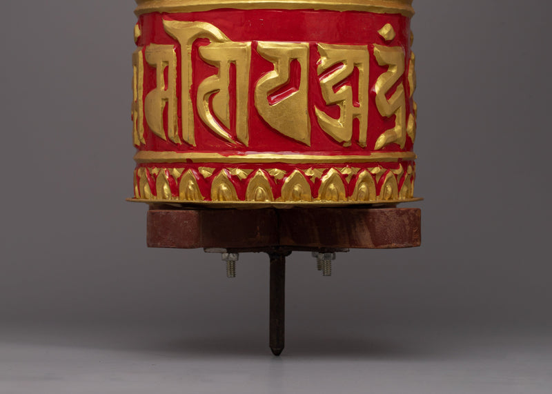 Tebetan Copper Prayer Wheel | Exquisite Handcrafted Buddhist Tool for Home Decor