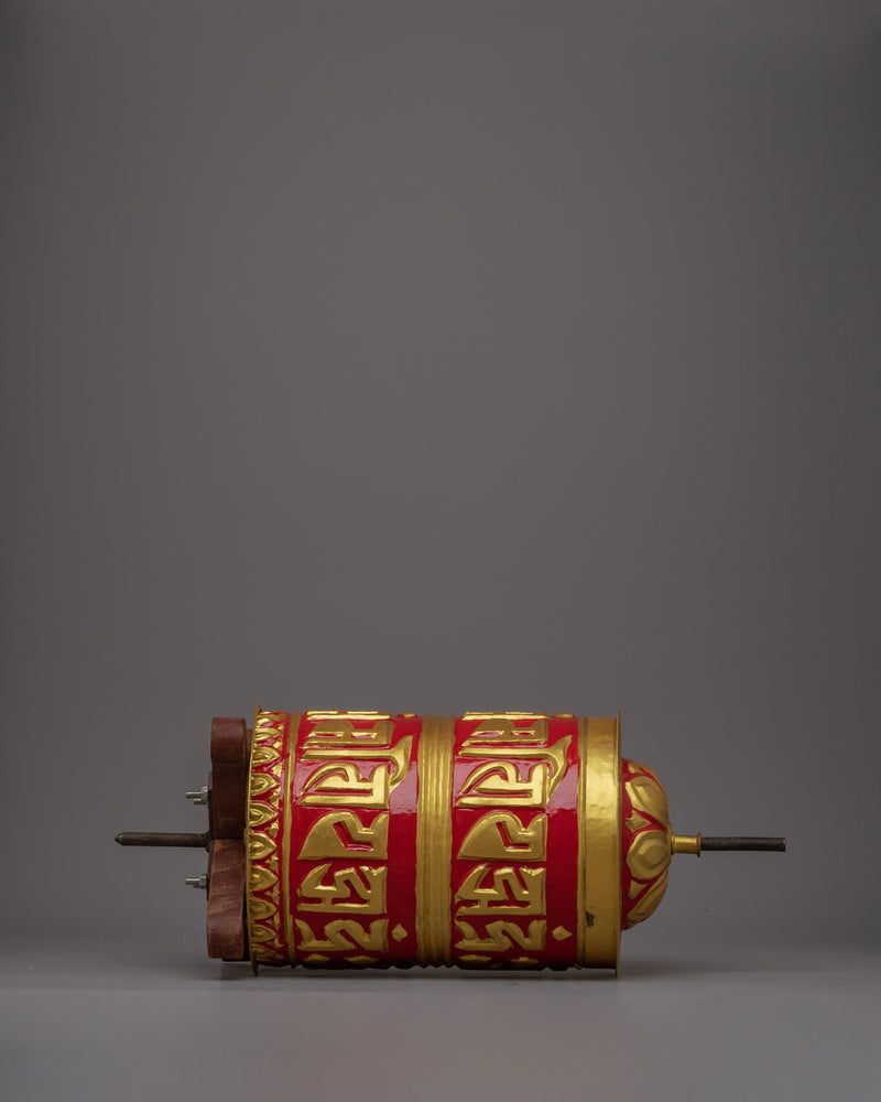 Tebetan Copper Prayer Wheel | Exquisite Handcrafted Buddhist Tool for Home Decor