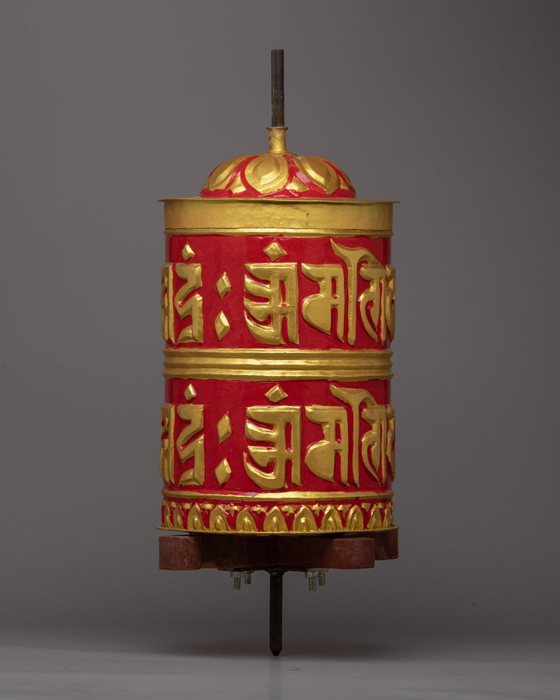 Tebetan Copper Prayer Wheel | Exquisite Handcrafted Buddhist Tool for Home Decor