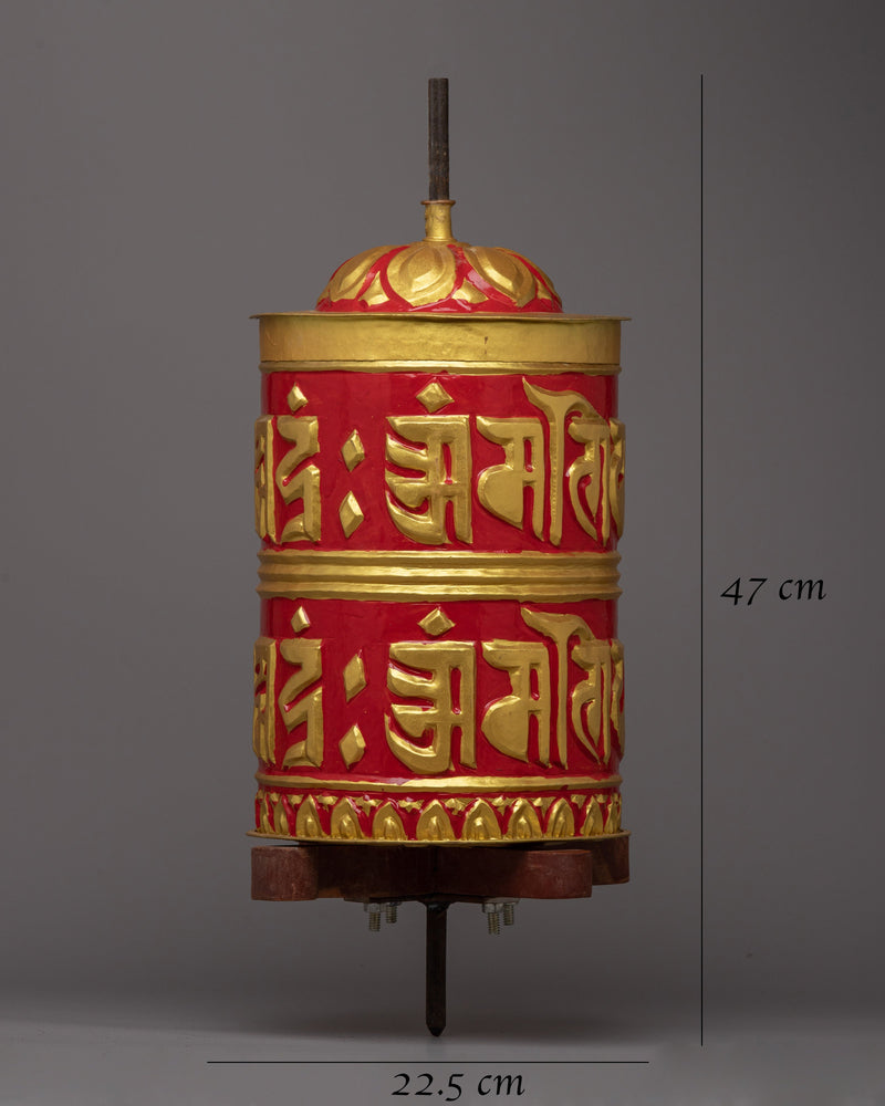 Tebetan Copper Prayer Wheel | Exquisite Handcrafted Buddhist Tool for Home Decor