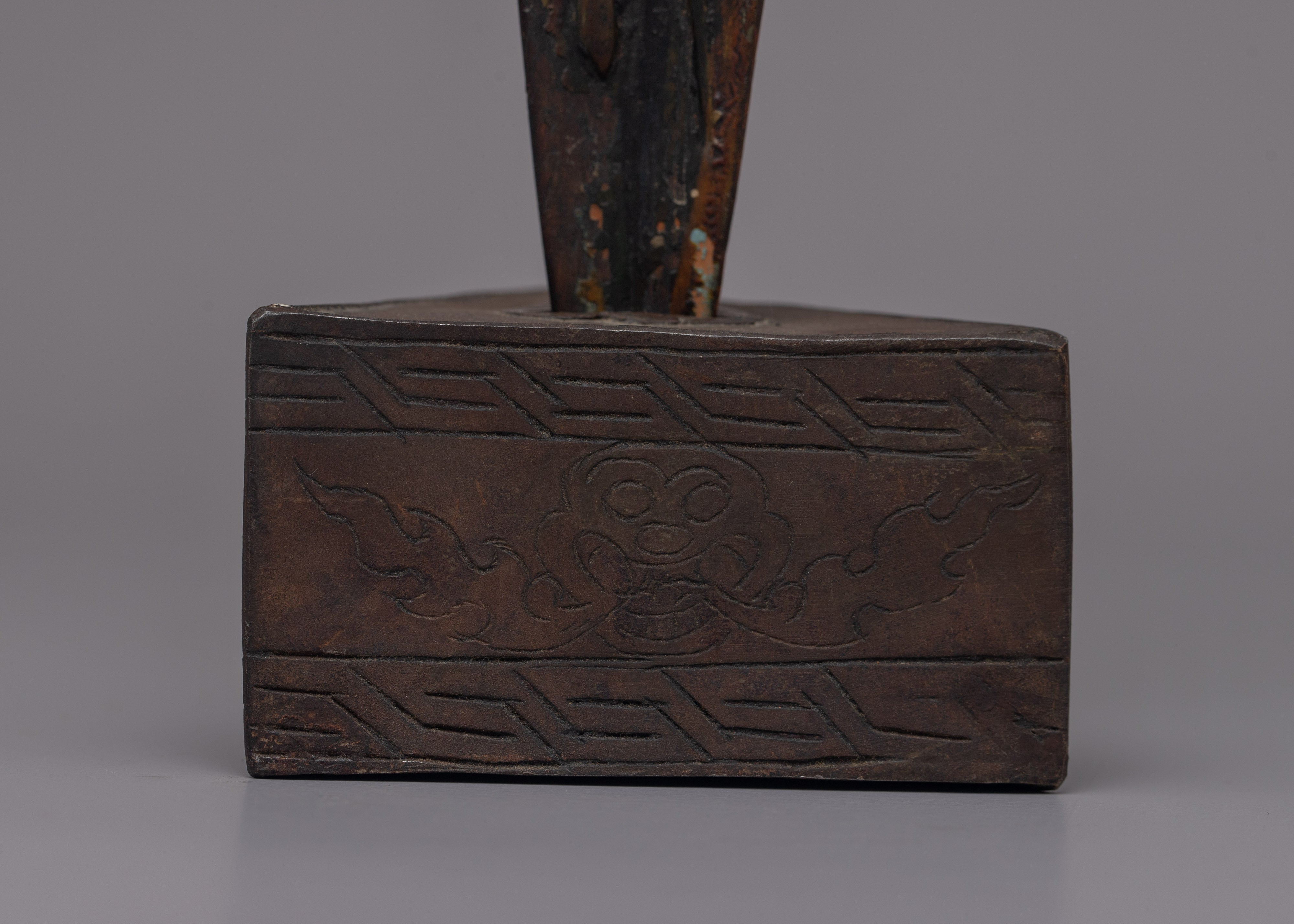 Buddhist Wooden Phurba Dagger | Handcrafted Spiritual Dagger for Meditation and Rituals