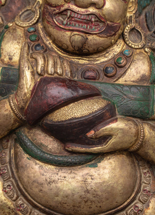 God of Time Mahakala Wall Hanging | Tibetan Buddhist Wall Art of Fierce Protector Mahakala