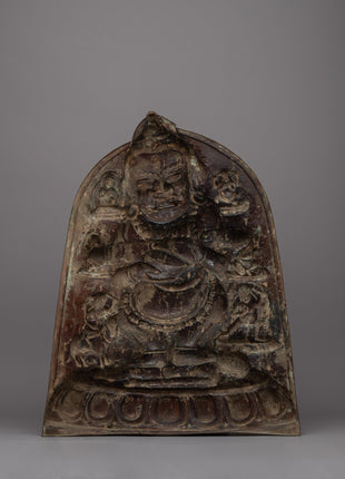 God of Time Mahakala Wall Hanging | Tibetan Buddhist Wall Art of Fierce Protector Mahakala