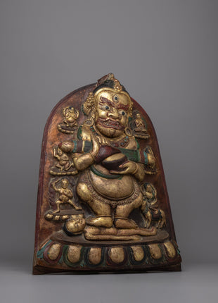 God of Time Mahakala Wall Hanging | Tibetan Buddhist Wall Art of Fierce Protector Mahakala