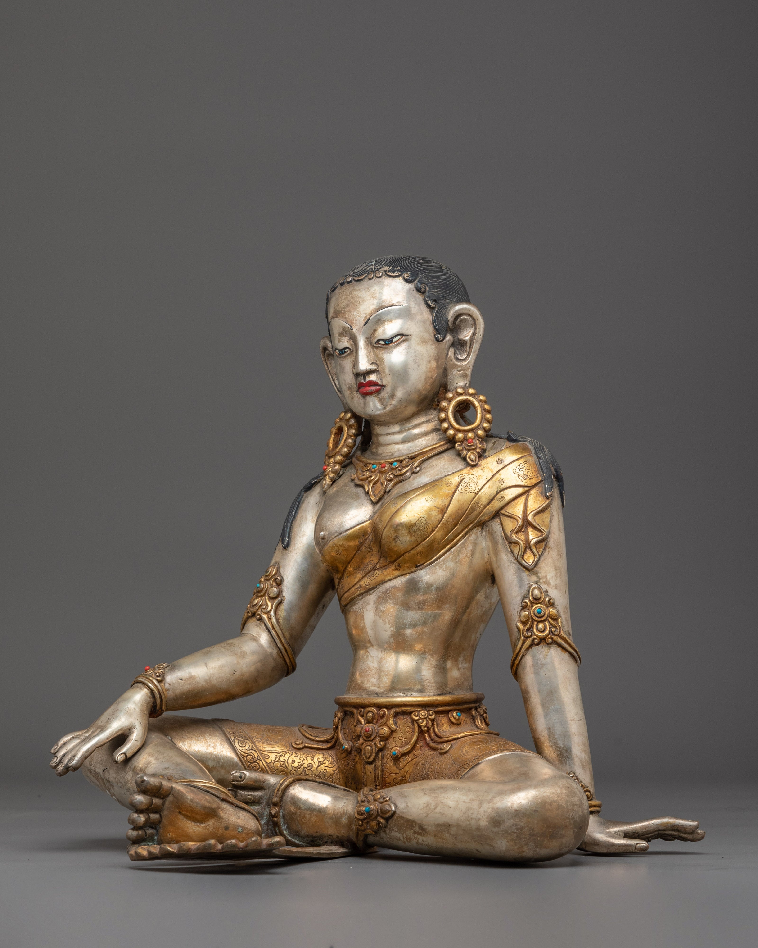 Parvati Copper Gold Plated Statue | Gold & Silver Plating