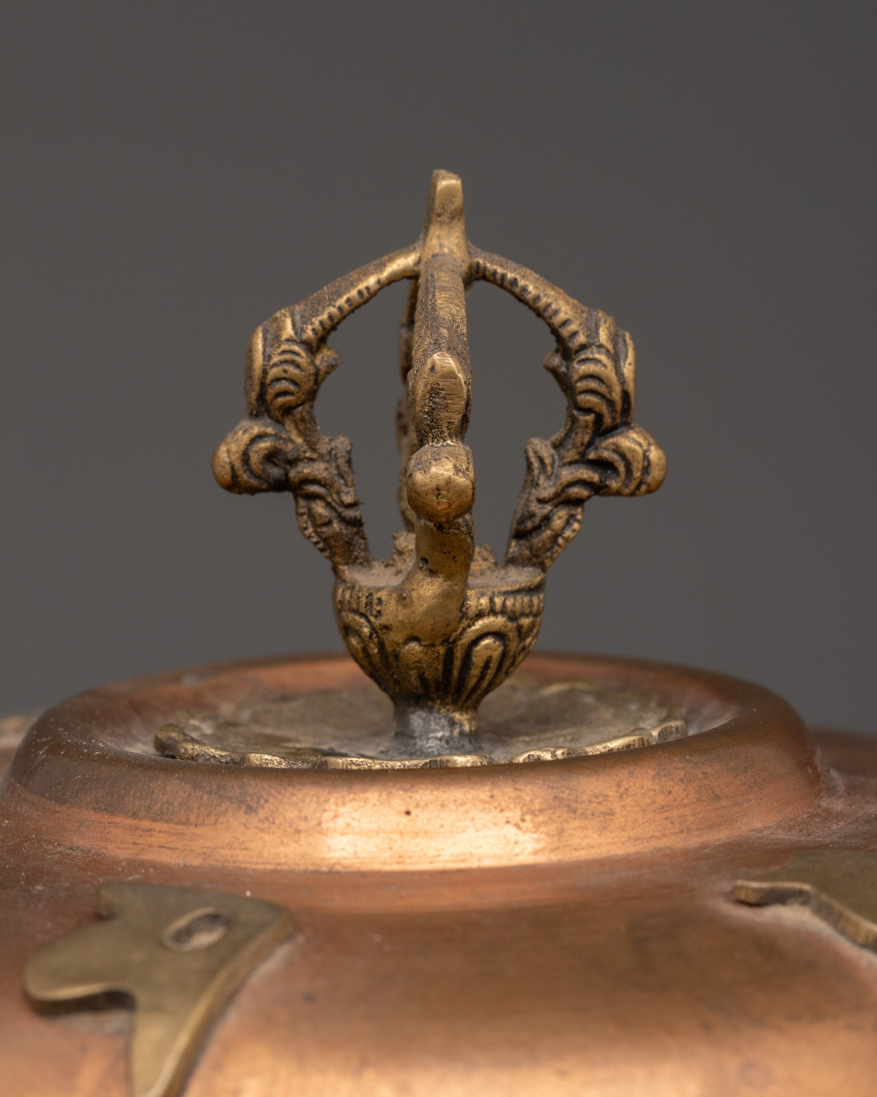 Traditional Religious Rice Pot | Brass Decor for Prayer and Offerings