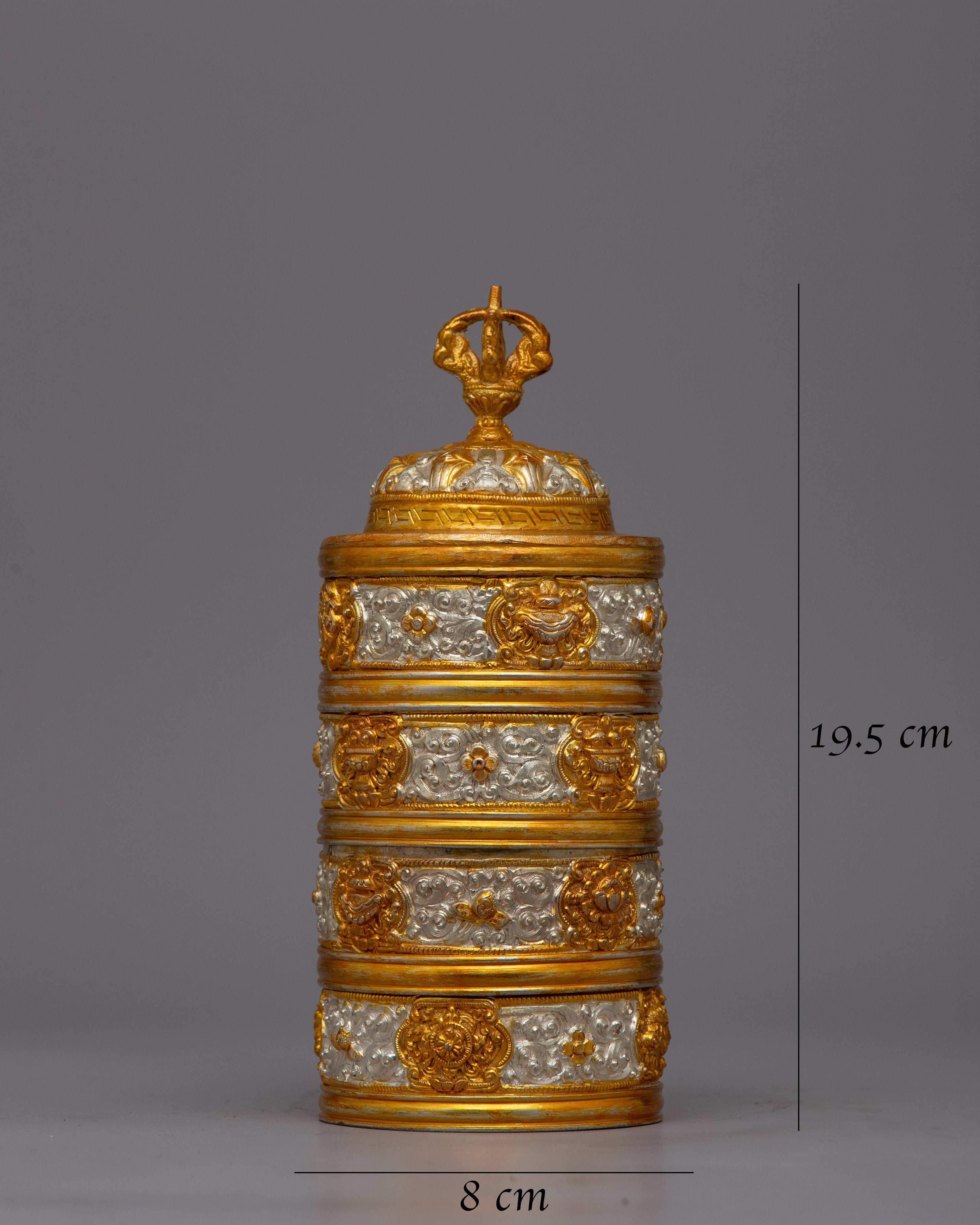Spiritual Tibetan Rice Pot | Handcrafted Copper with Gold-Plated Design