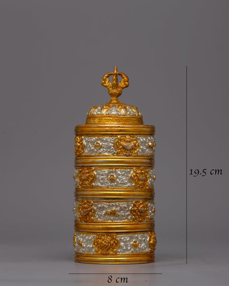 Spiritual Tibetan Rice Pot | Handcrafted Copper with Gold-Plated Design