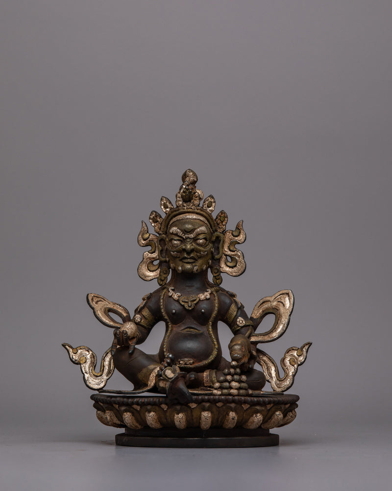 Jambhala Mantra Prayer Statue | Unique Sculpture Infusing Buddhist Wisdom & Prosperity