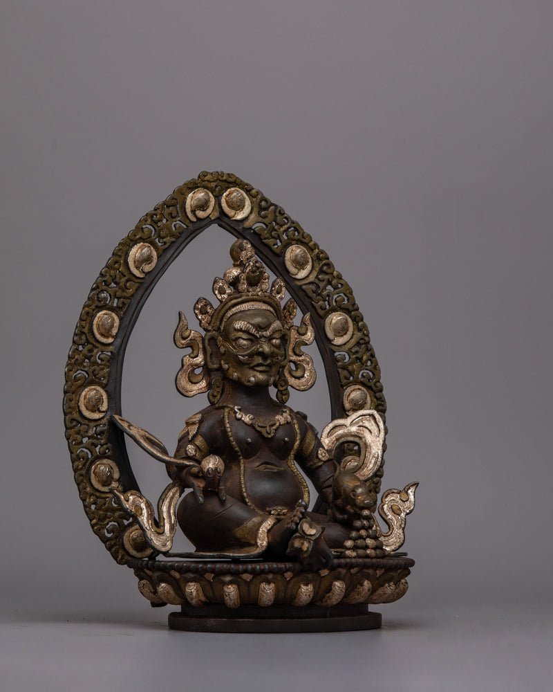 Jambhala Mantra Prayer Statue | Unique Sculpture Infusing Buddhist Wisdom & Prosperity