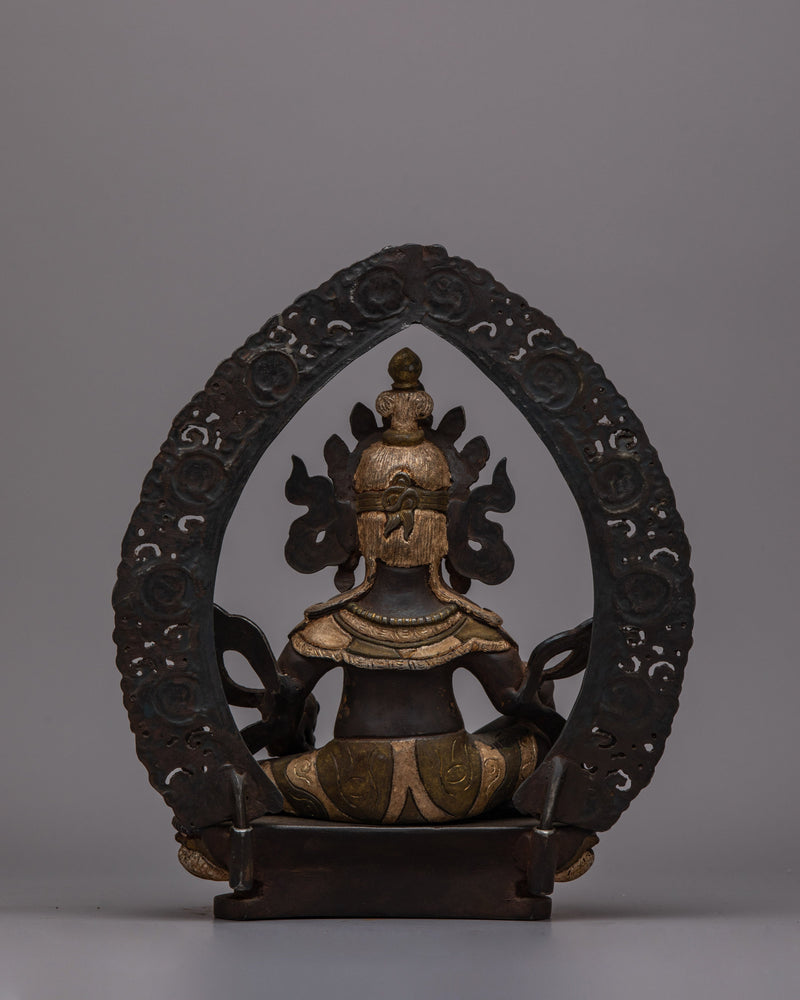 Jambhala Mantra Prayer Statue | Unique Sculpture Infusing Buddhist Wisdom & Prosperity