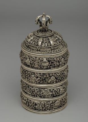 Silver-Plated Rice Carry Pot  | Symbol of Prosperity & Abundance