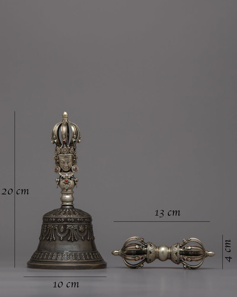 Vajra Dorje and Bell Set | Buddhist Ritual Tools Reflecting Traditional Tibetan Craftsmanship