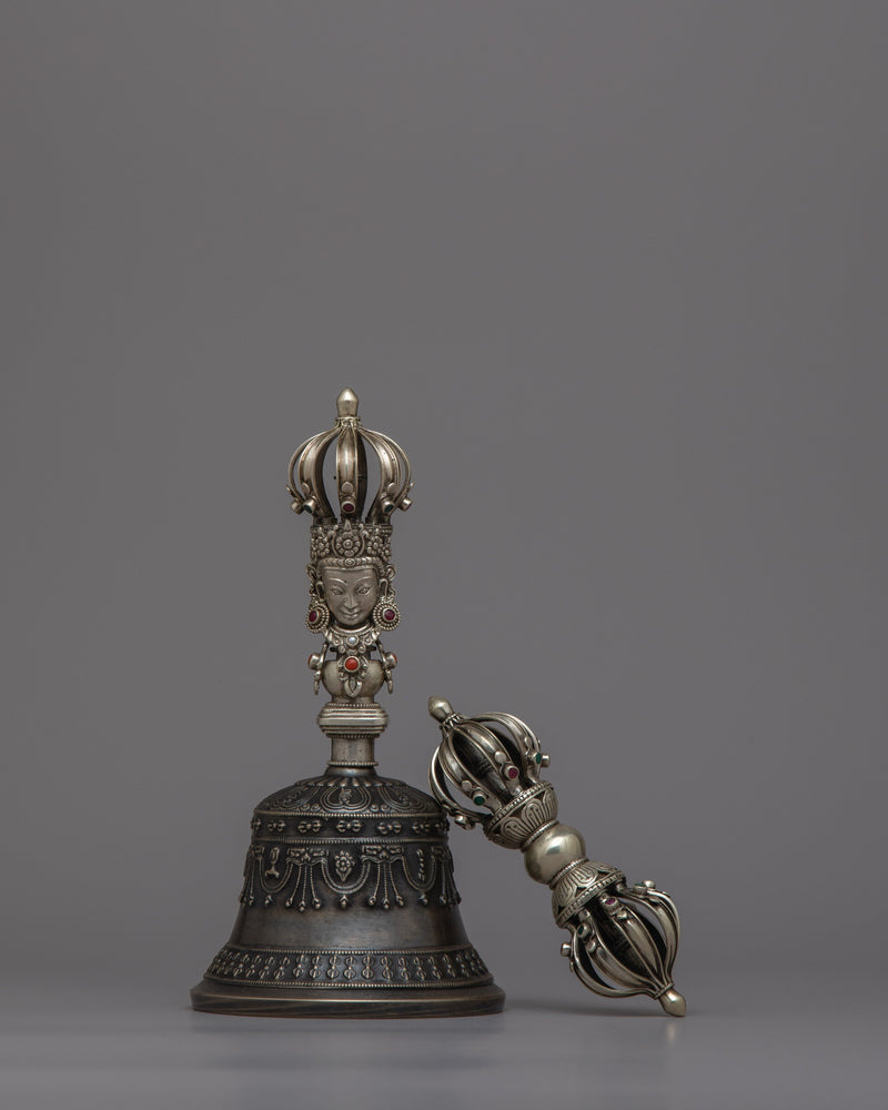 Buddhist Bell and Vajra Set | Sacred Instruments Symbolizing Spiritual Power and Ritual Purity