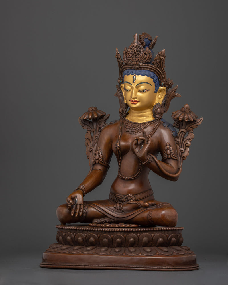 White Tara Goddess Statue | Female Buddha Sculpture for Divine Compassion and Healing