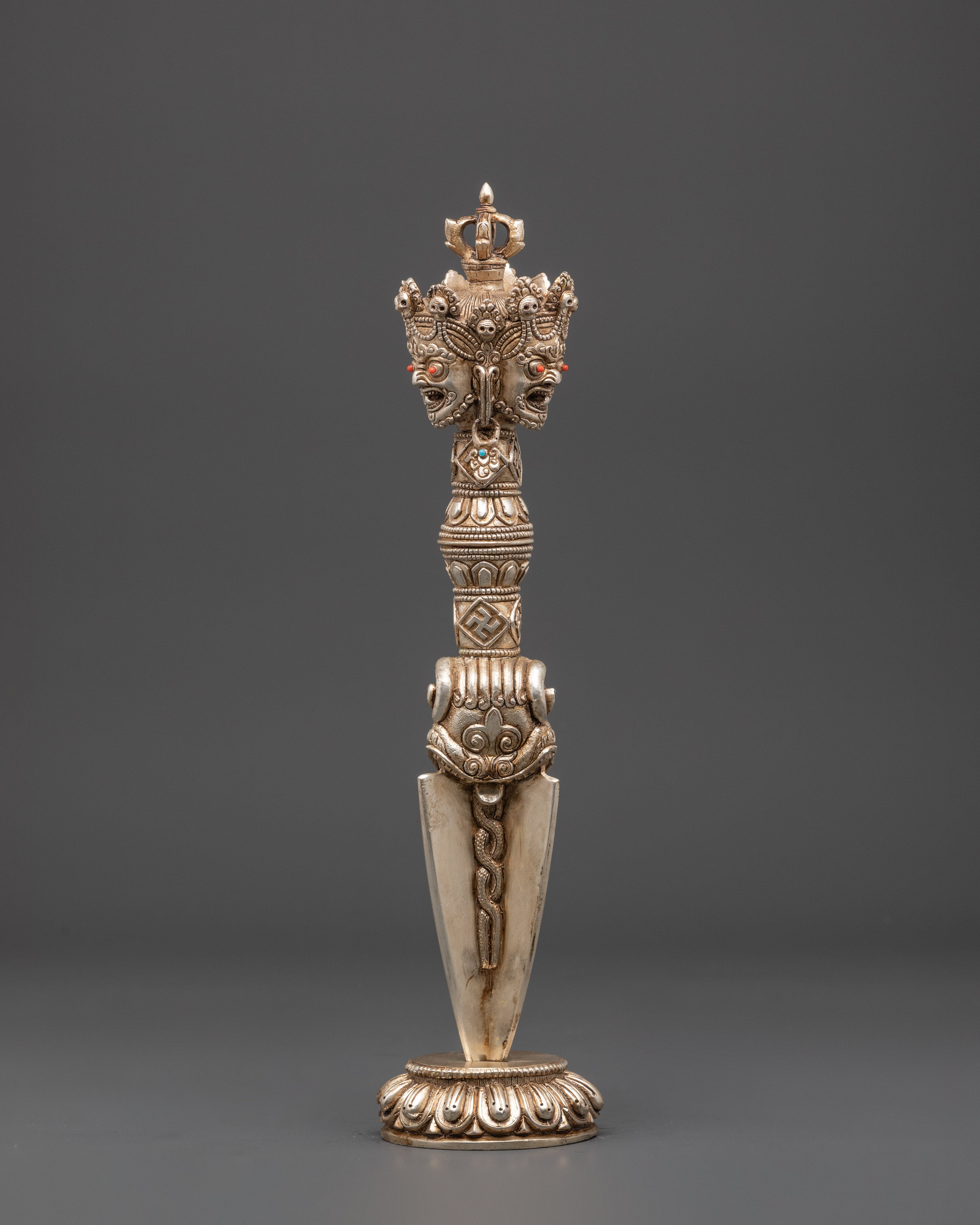 Silver Plated Phurba for Ritual Ceremonies | Meditation & Spiritual Protection