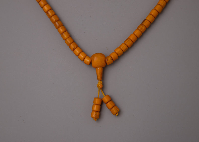 Artificial Amber Mala Beads | Perfect for Meditation and Spiritual Practice