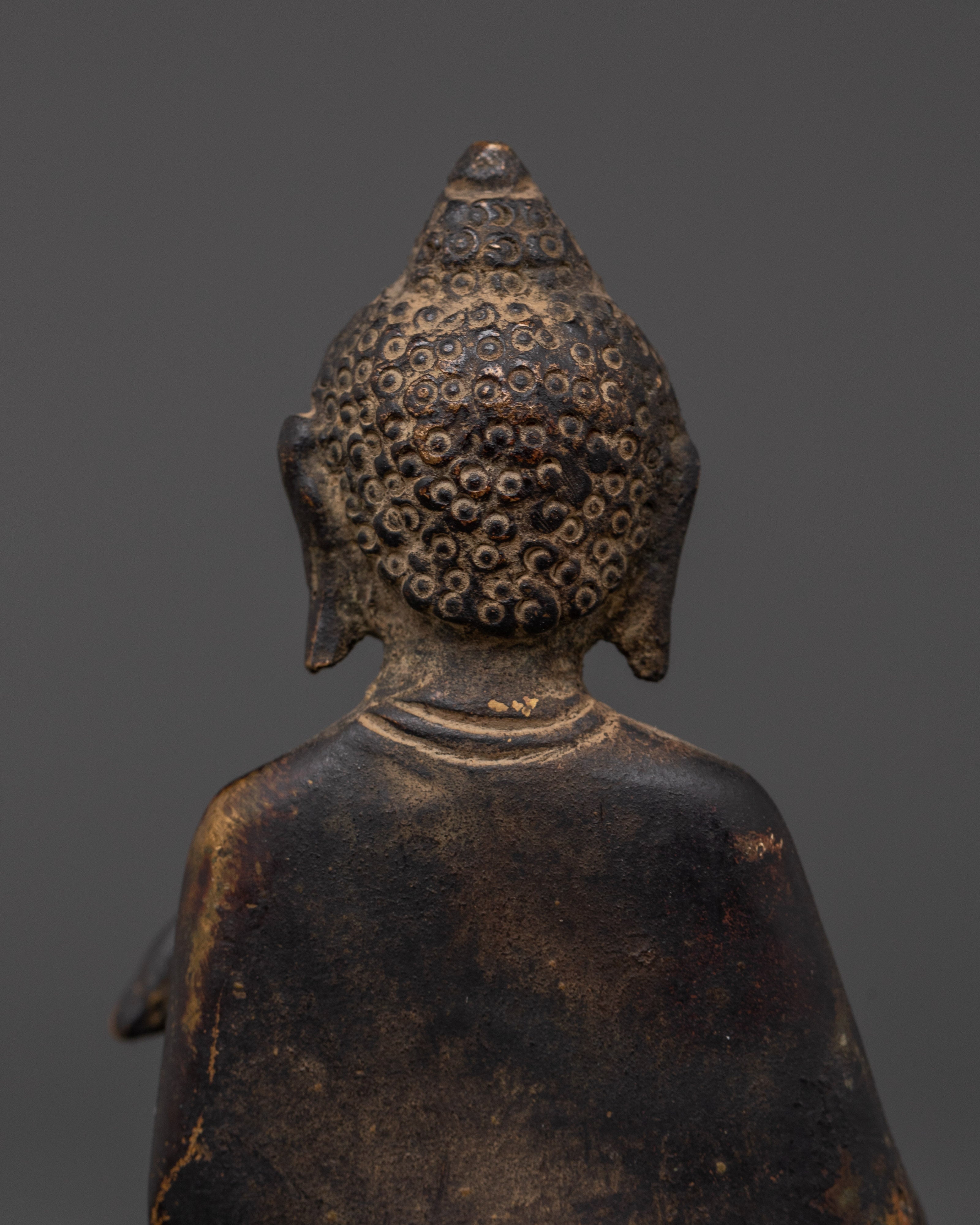 Handmade Dipankara Buddha Figurine | Copper Statue with Antique Finish