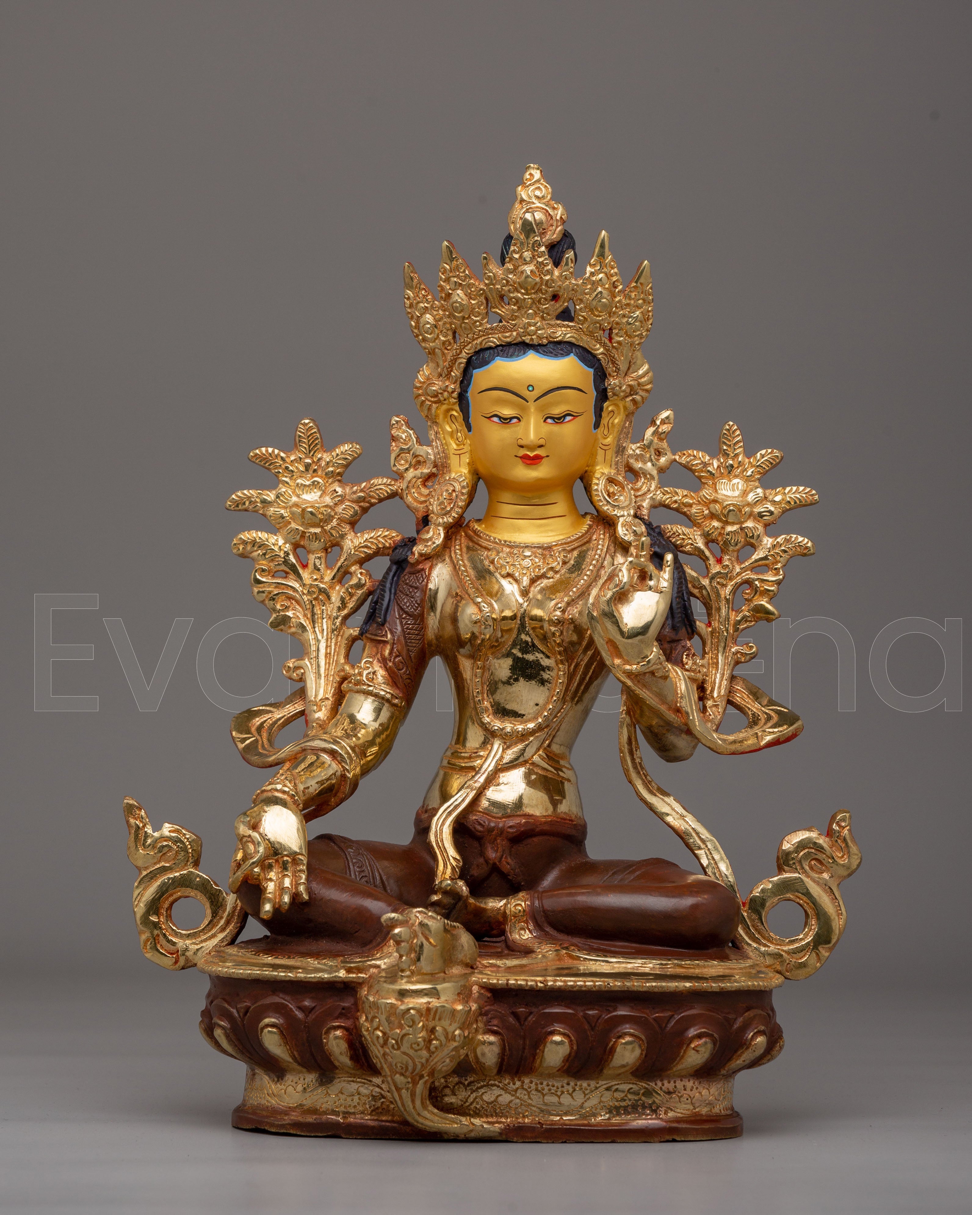 Green Tara Himalayan Copper Statue | Traditional Green Tara Statue