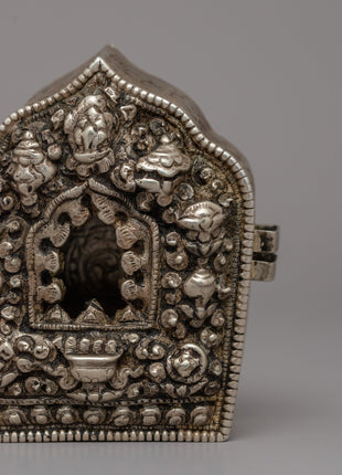 Buddhist Tibetan Prayer Box | Authentic Ghau for Rituals, Meditation, and Protection