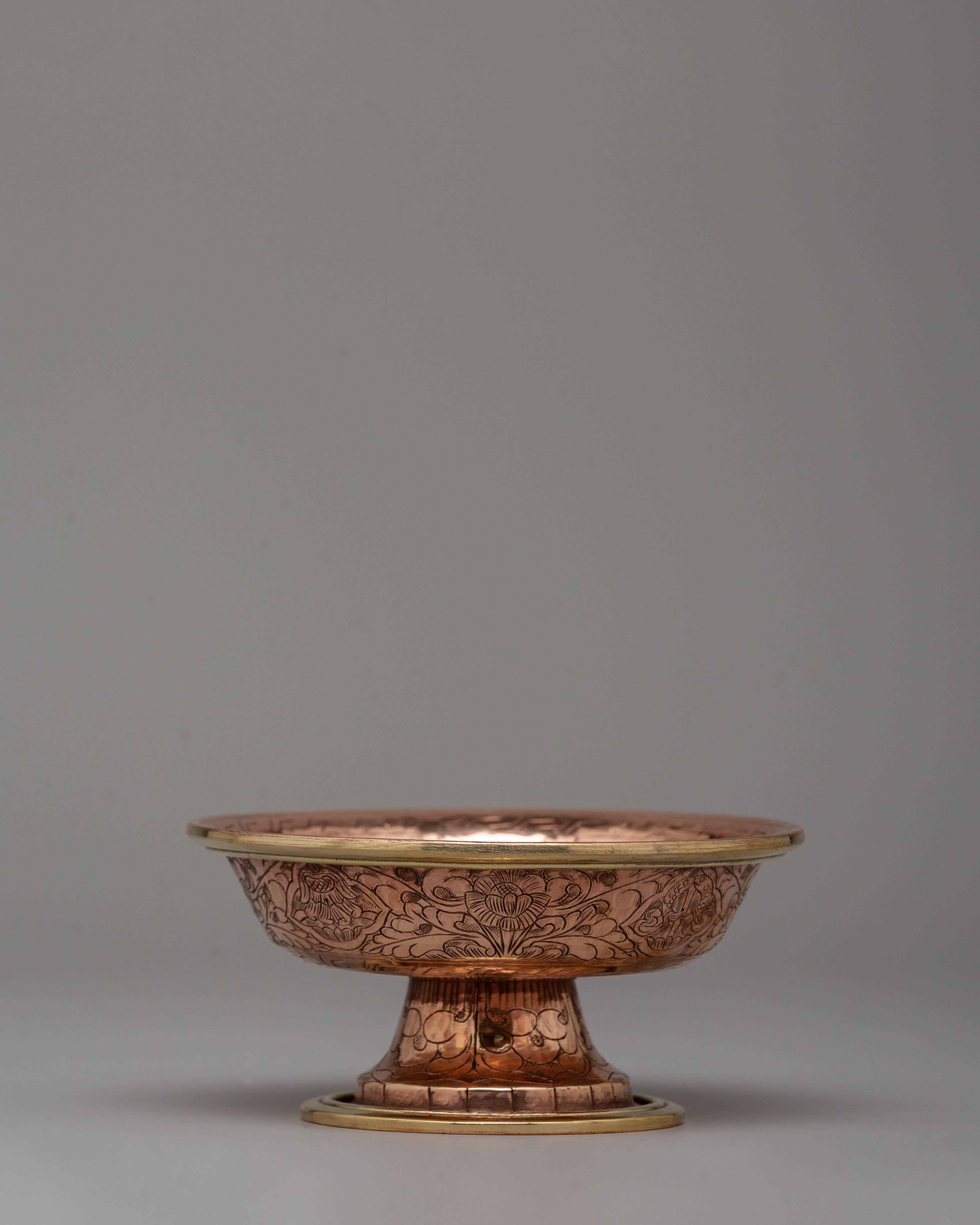 Handmade Copper Serkyem Offering | Tibetan Ritual Item