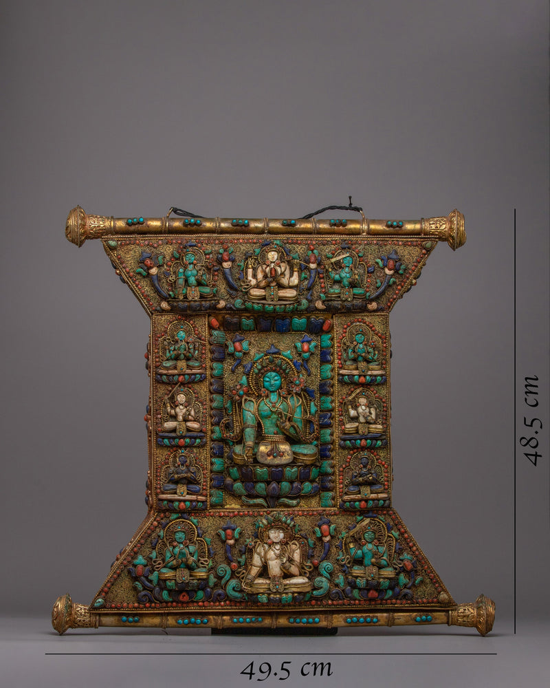 Wall Hanging of Tibetan Buddhist Deities | Unique Handcrafted Art of Buddhist Serenity