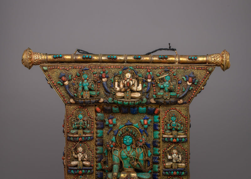 Wall Hanging of Tibetan Buddhist Deities | Unique Handcrafted Art of Buddhist Serenity