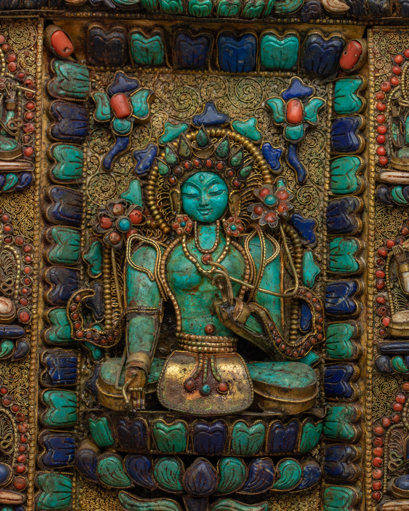 Wall Hanging of Tibetan Buddhist Deities | Unique Handcrafted Art of Buddhist Serenity