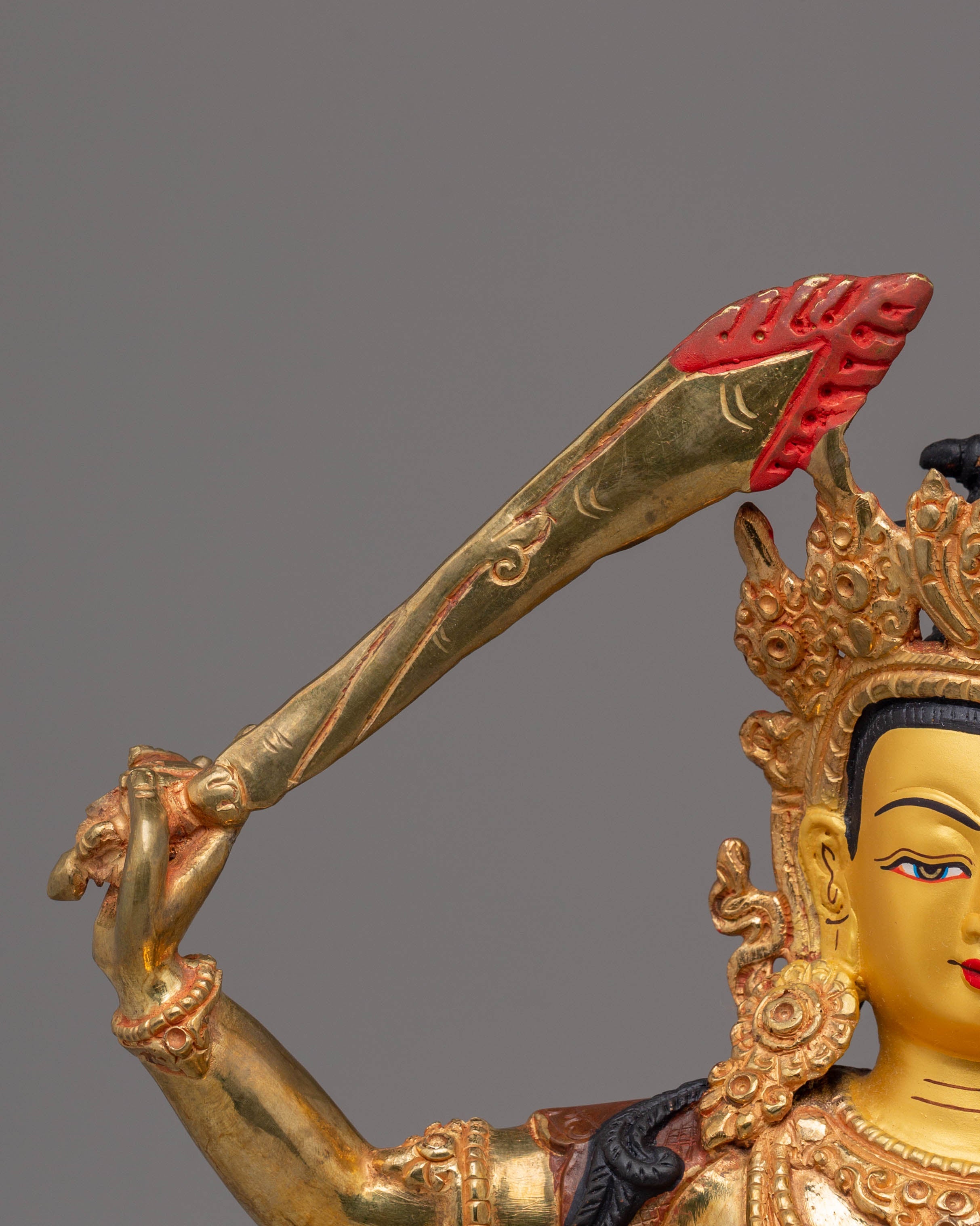 Handcrafted Manjushri Bodhisattva Figurine | Ignite Wisdom with our Sculpture