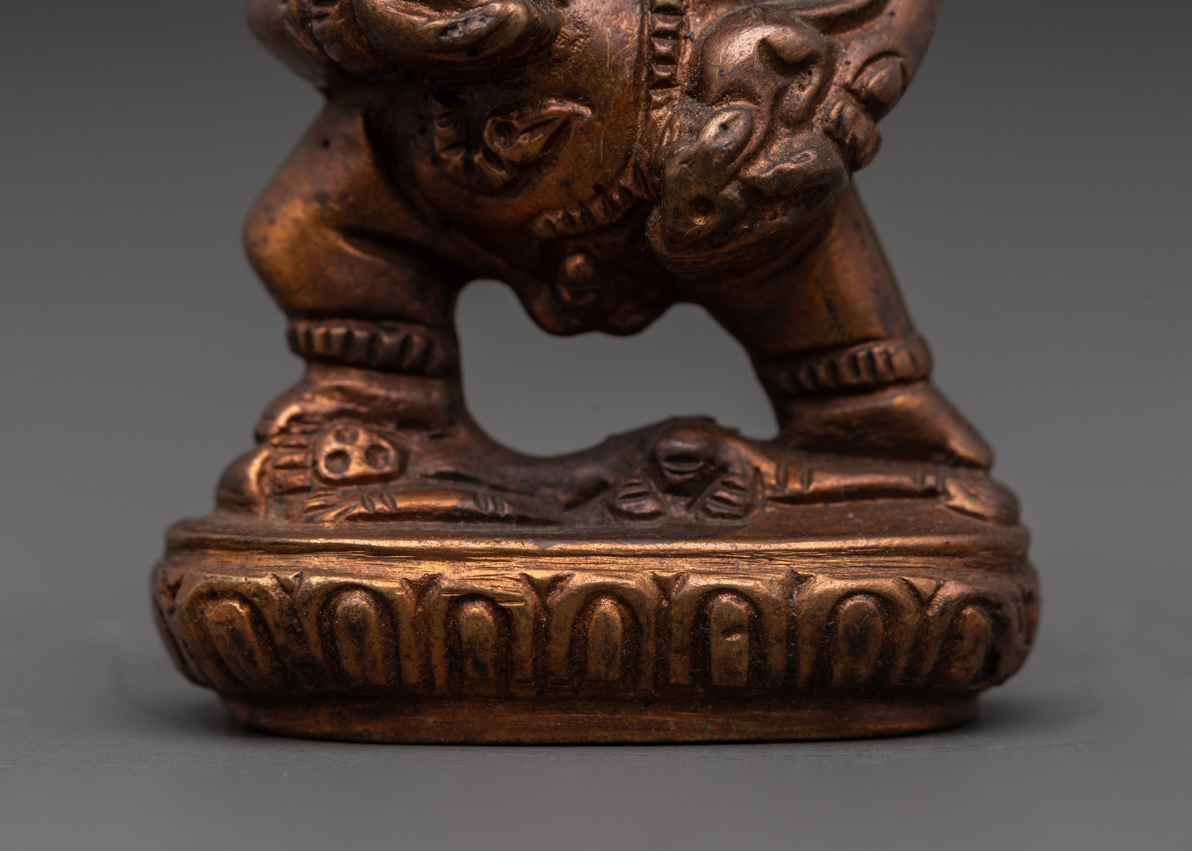 Black Dzambala Iron Statue | Tibetan Buddhist Deity of Wealth