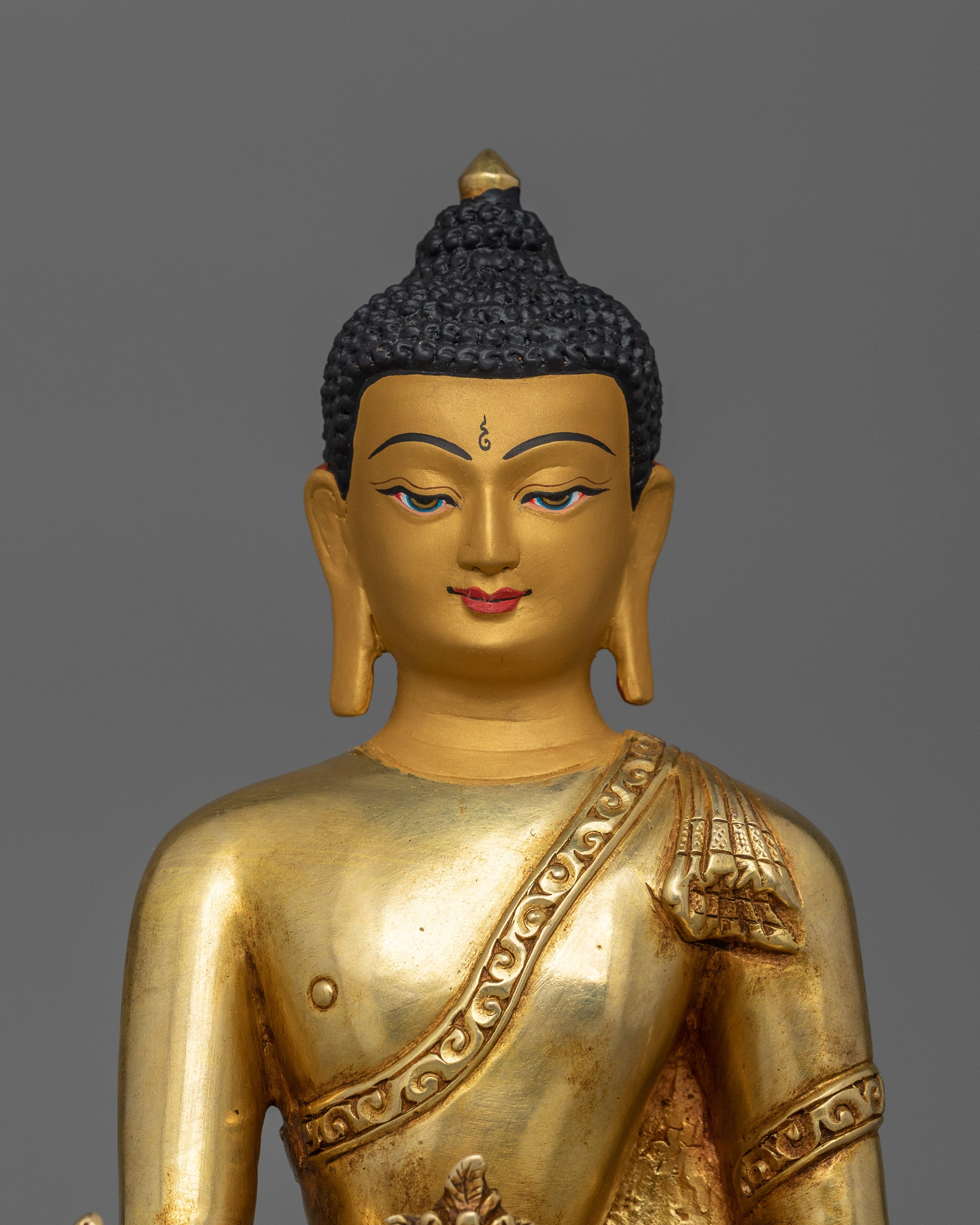 Sacred Bhaisajyaguru Figurine for Healing  | Handcrafted in 24K Gold Gilding